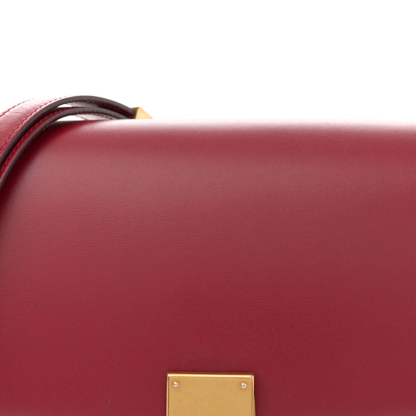 Box Calfskin Medium Classic Box Flap Bag Burgundy