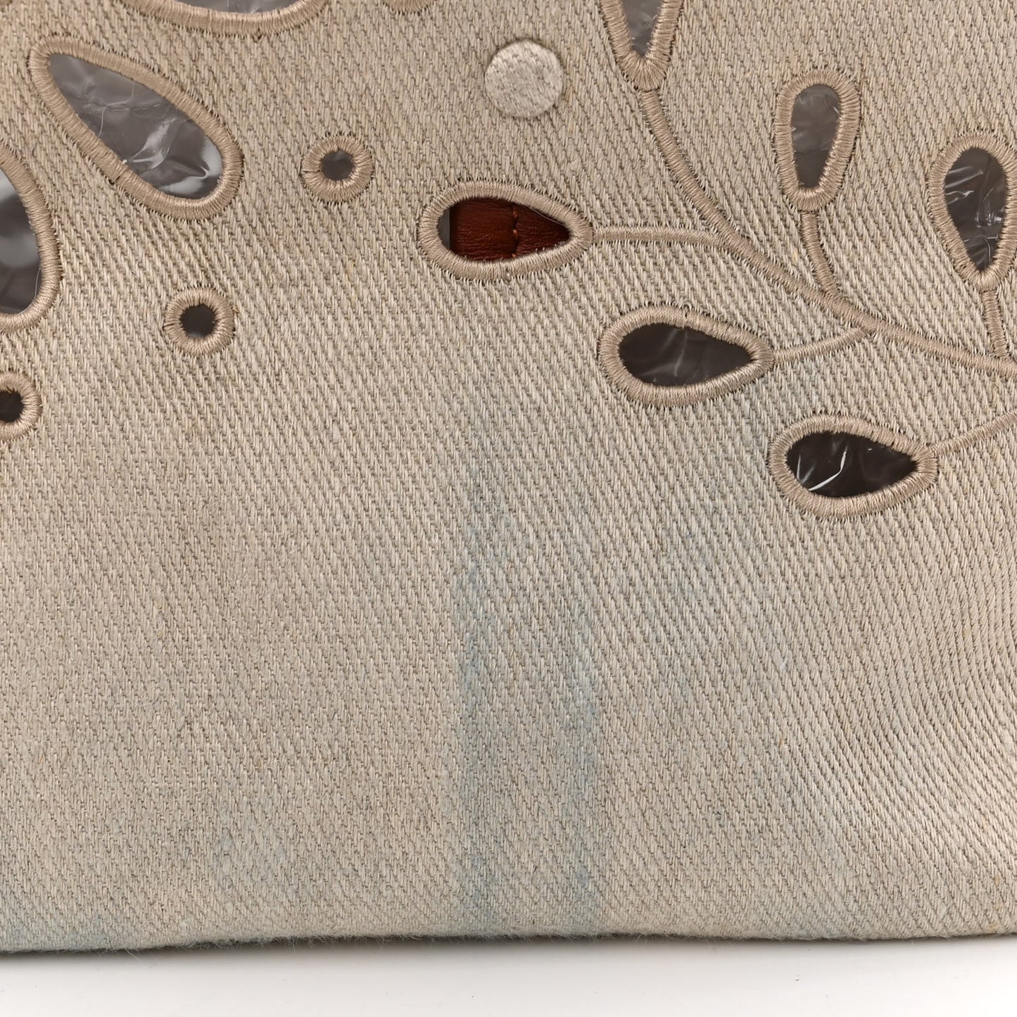 Linen Calfskin Large Kamilla North-South Tote Beige