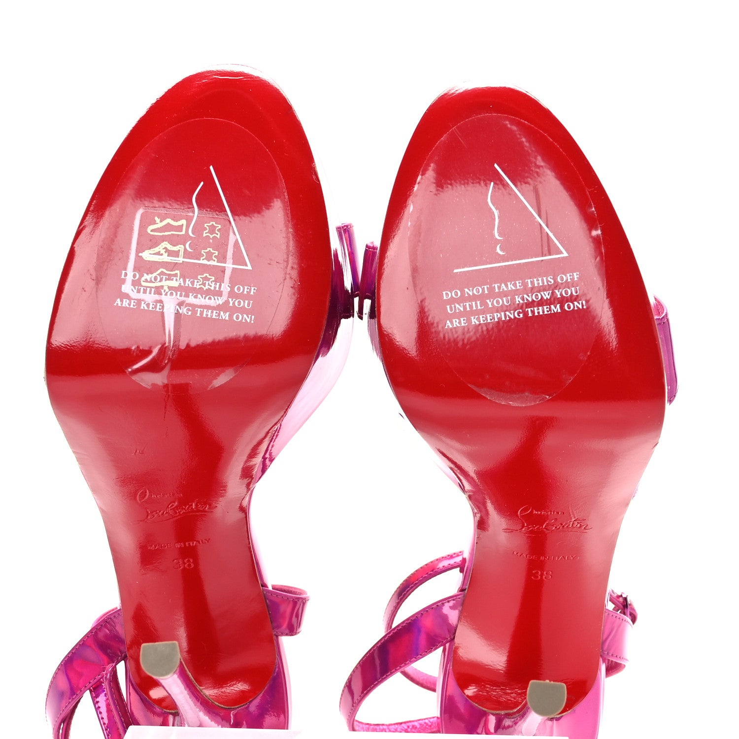 Christian Louboutin Patent Psychic Loubi Queen Alta 150 Platform Sandals 38 Fuxia 5 of 7