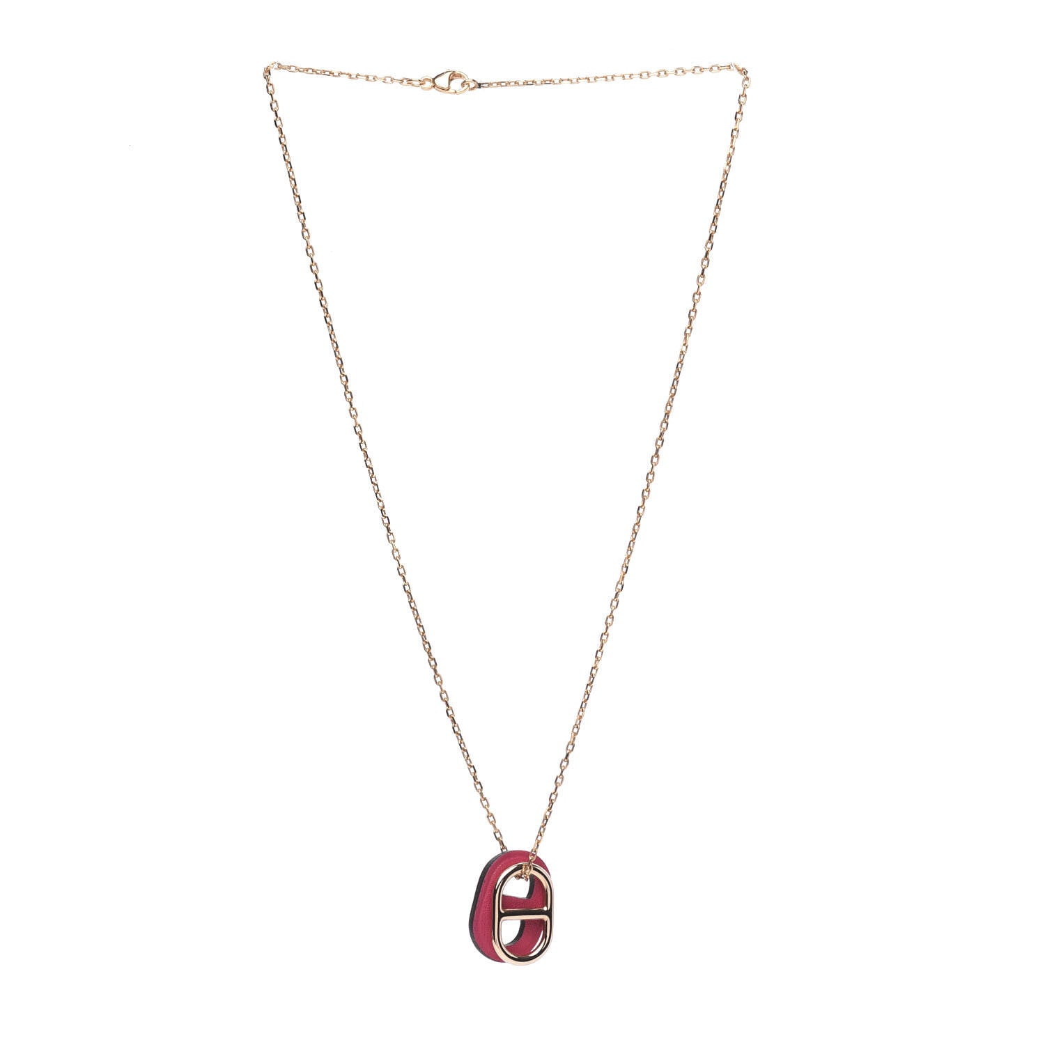 Hermes Swift O'Maillon Pendant Necklace Rose Mexico 3 of 5
