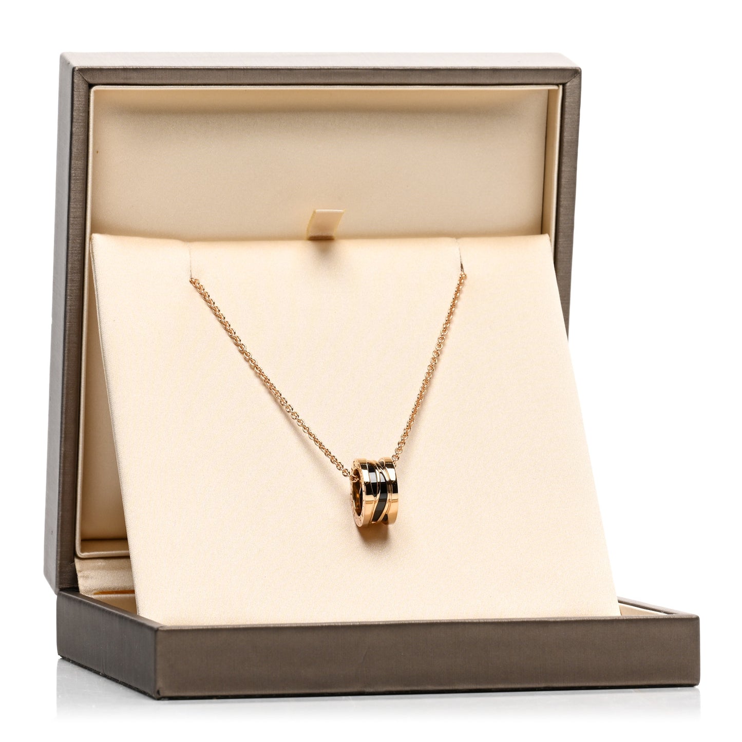 18K Rose Gold Ceramic B.Zero1 Legends Pendant Necklace Black