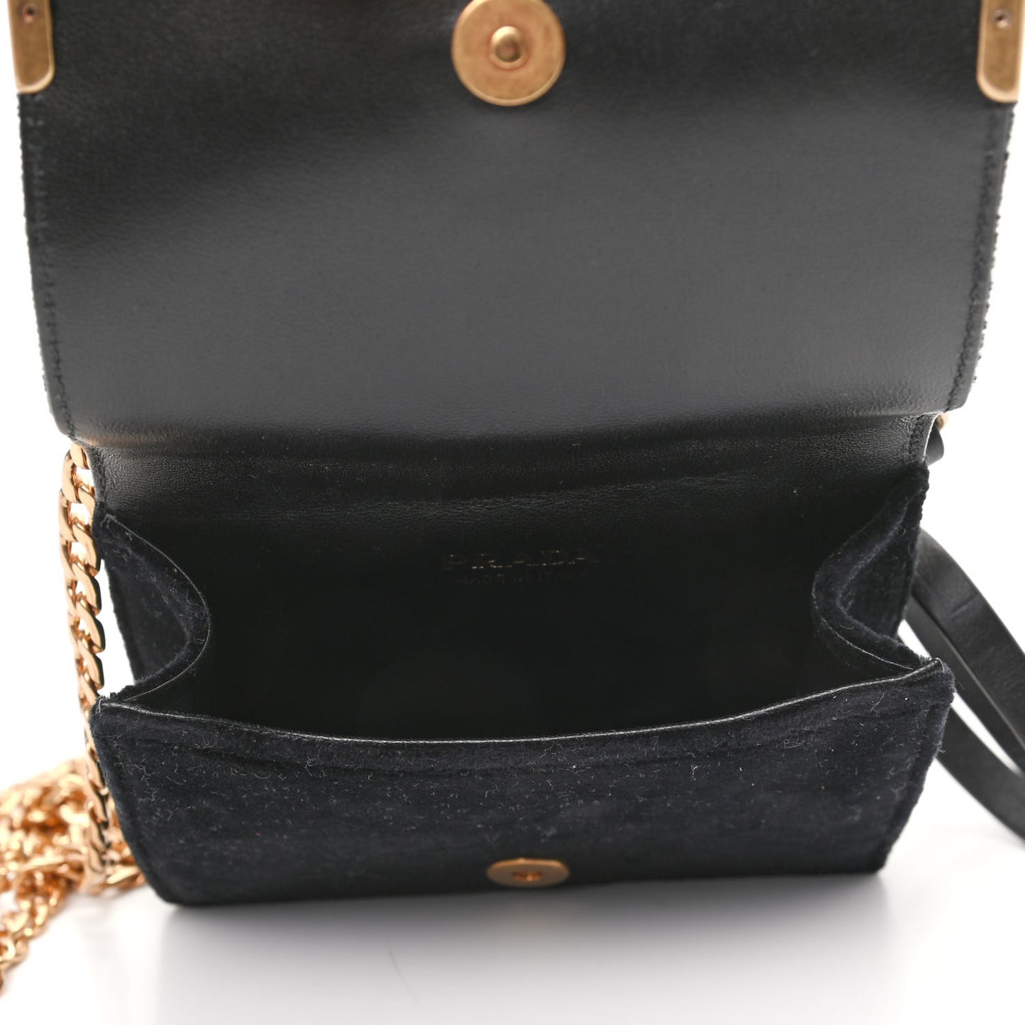 Velvet City Calfskin Micro Cahier Bag Black Alloro