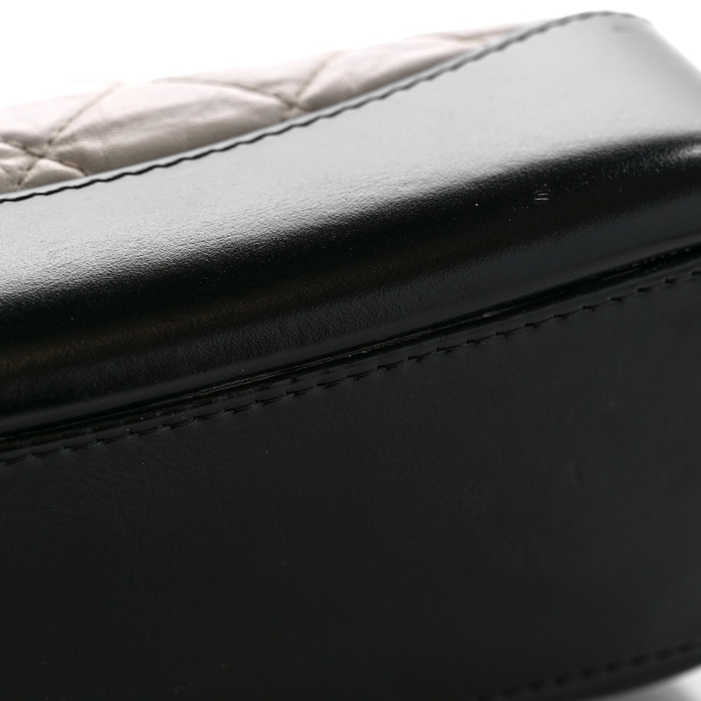 Aged Calfskin Quilted Small Gabrielle Backpack Black White