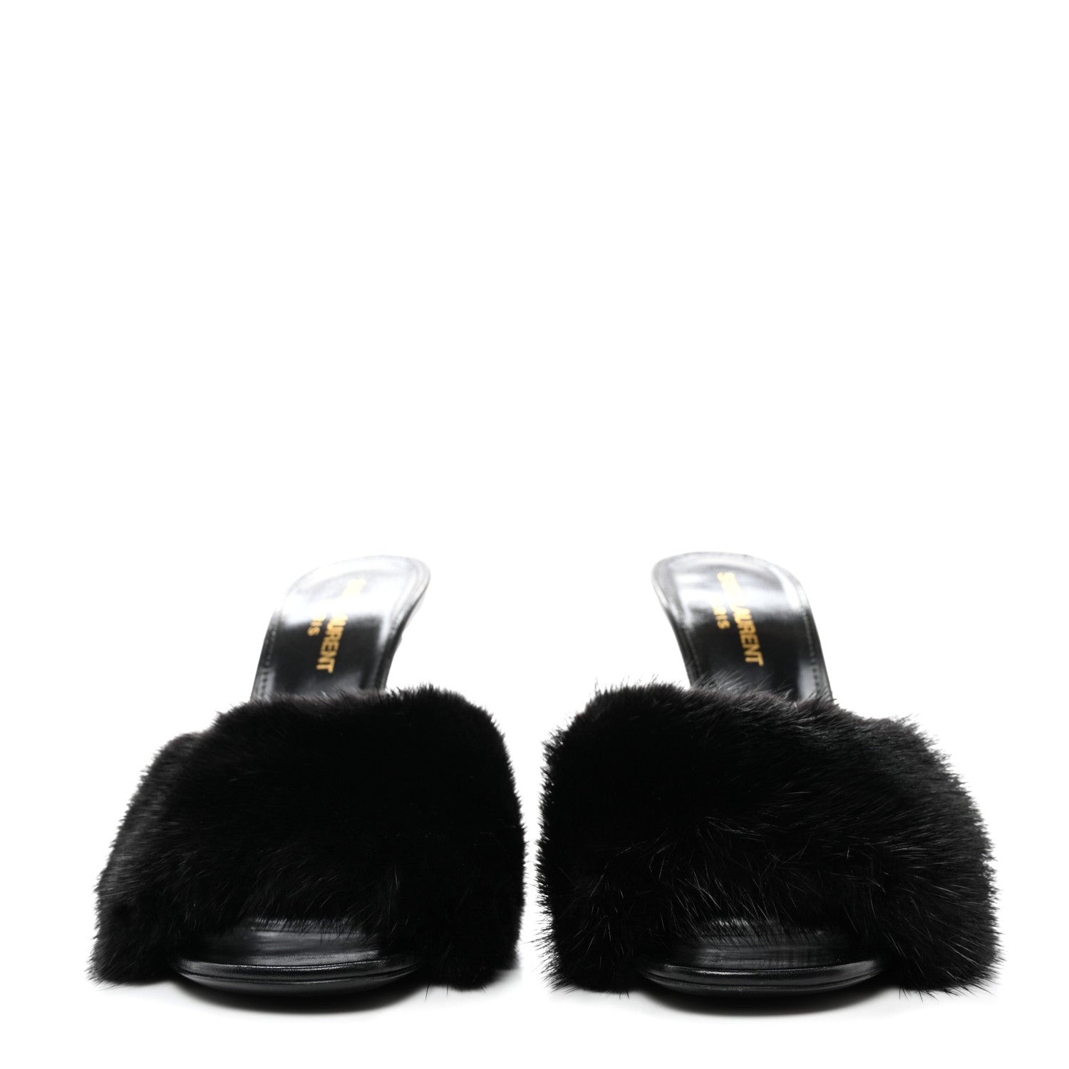 Saint Laurent Mink Calfskin Roy Mule Sandals 39 Black 4 of 19