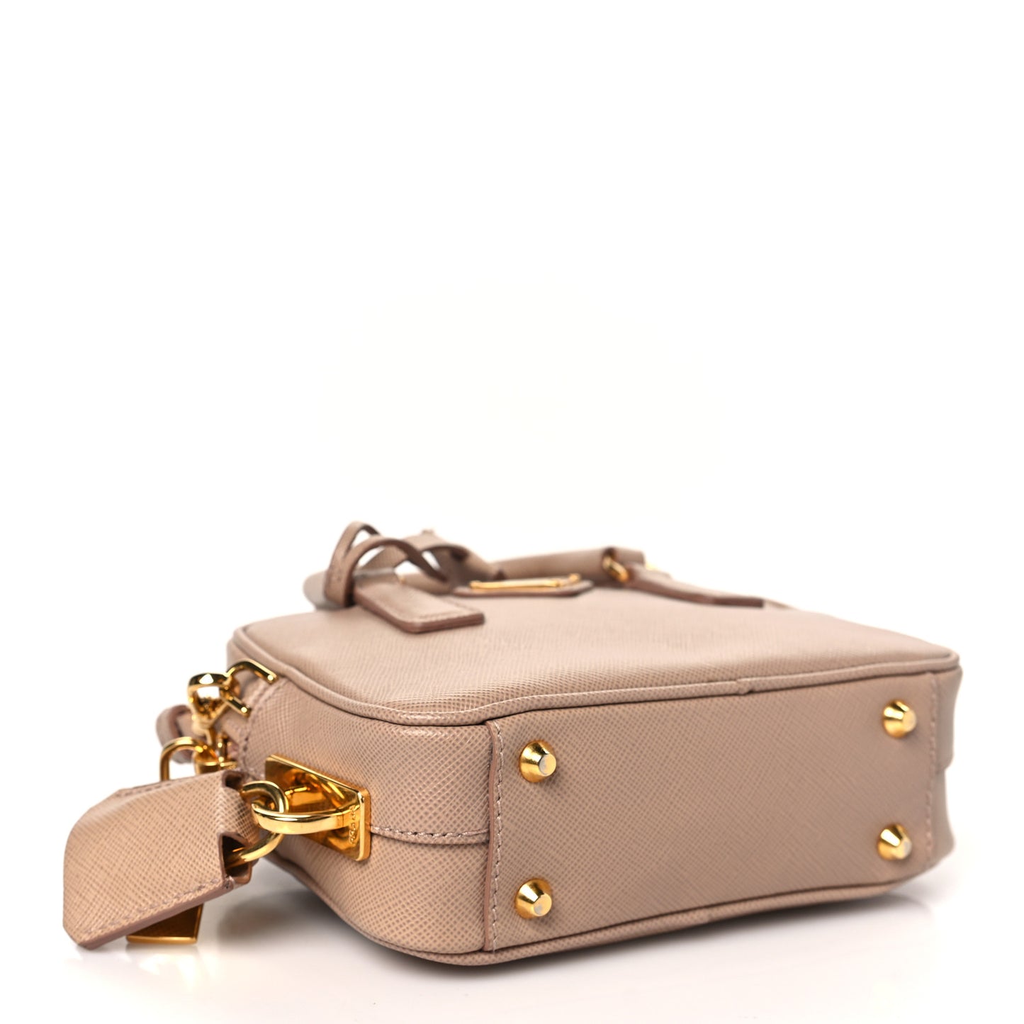 Saffiano Lux Mini Top Handle Crossbody Cammeo