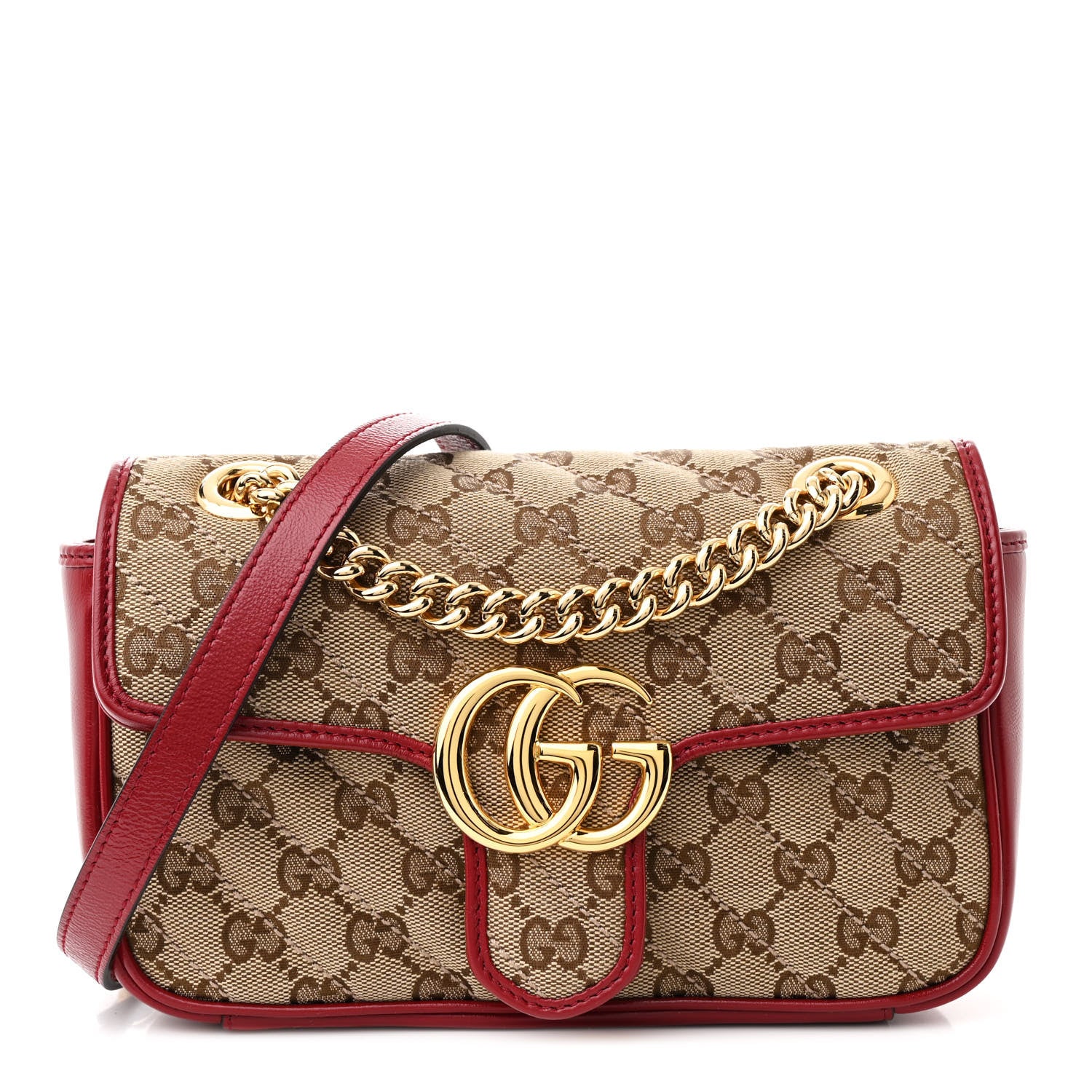 Gucci Monogram Azalea Calfskin Matelasse Diagonal Mini GG Marmont