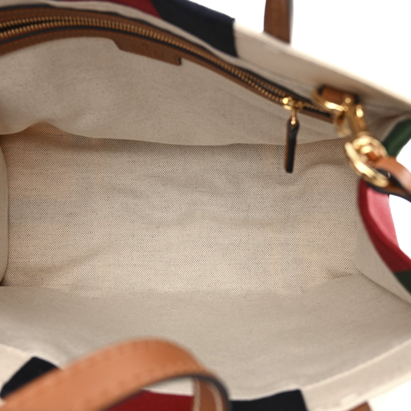 Canvas Calfskin Web Small Interlocking G Tote Bag Red Blue