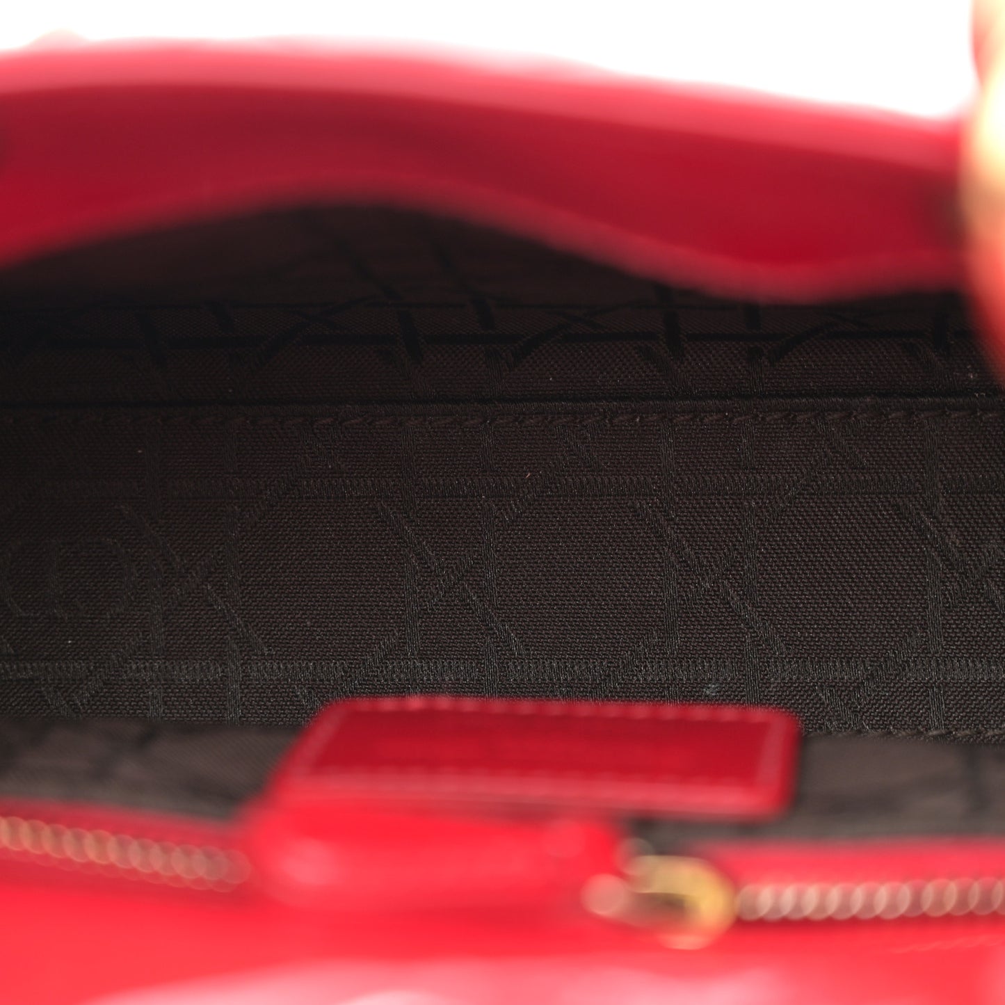 Patent Cannage Mini Lady Dior Red