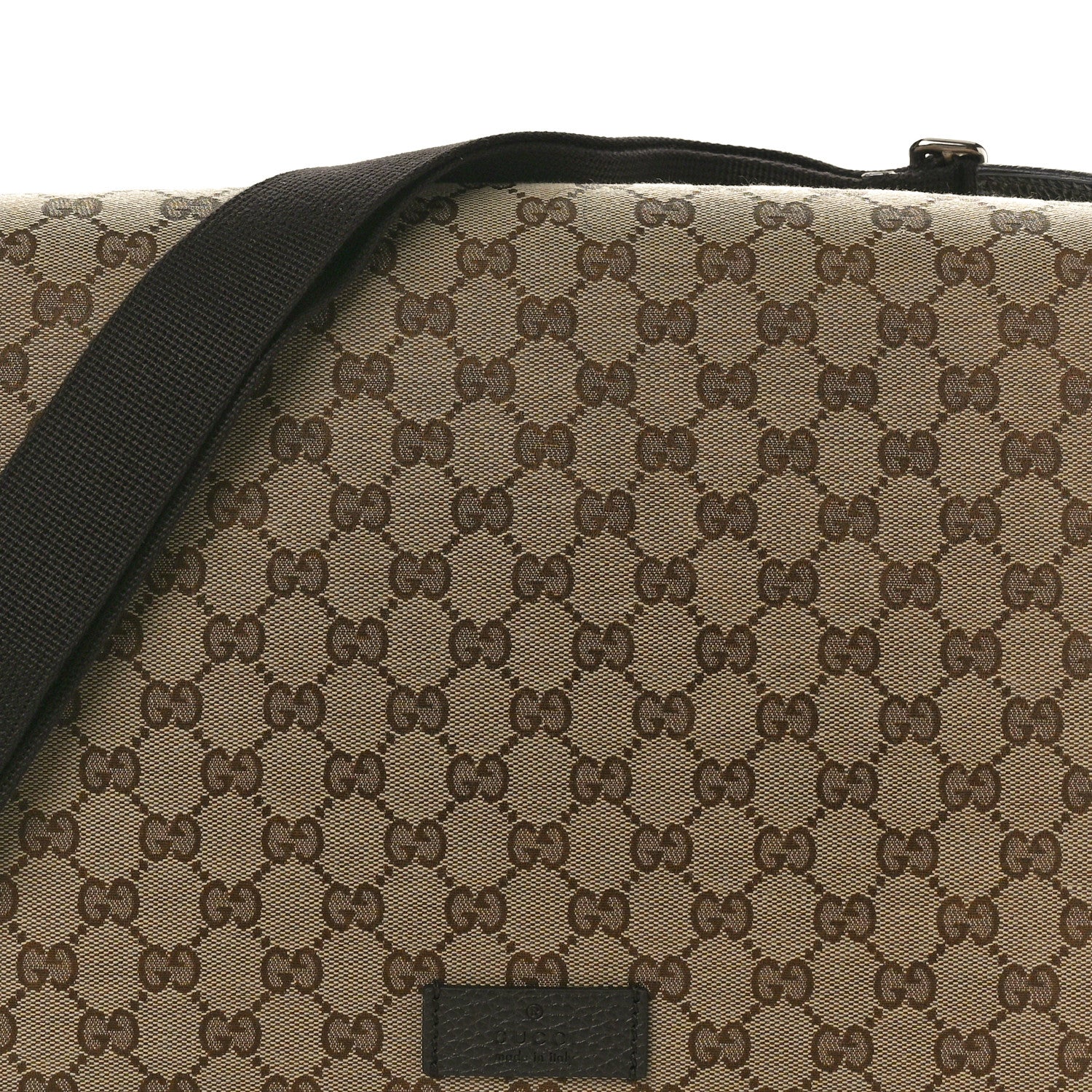 Gucci Monogram Large Flap Messenger Bag Beige Dark Brown 8 of 12