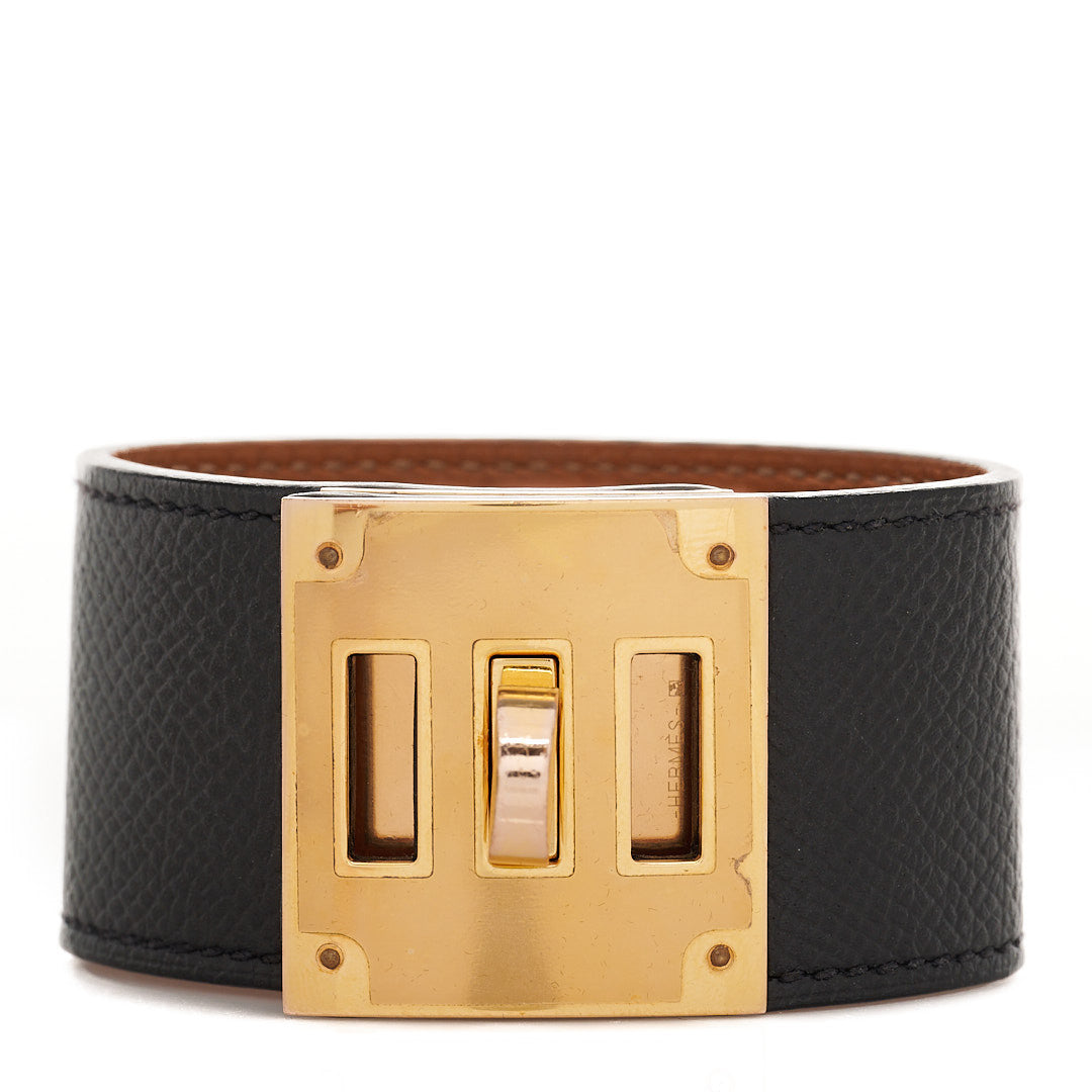 Epsom Kelly Dog Bracelet Black