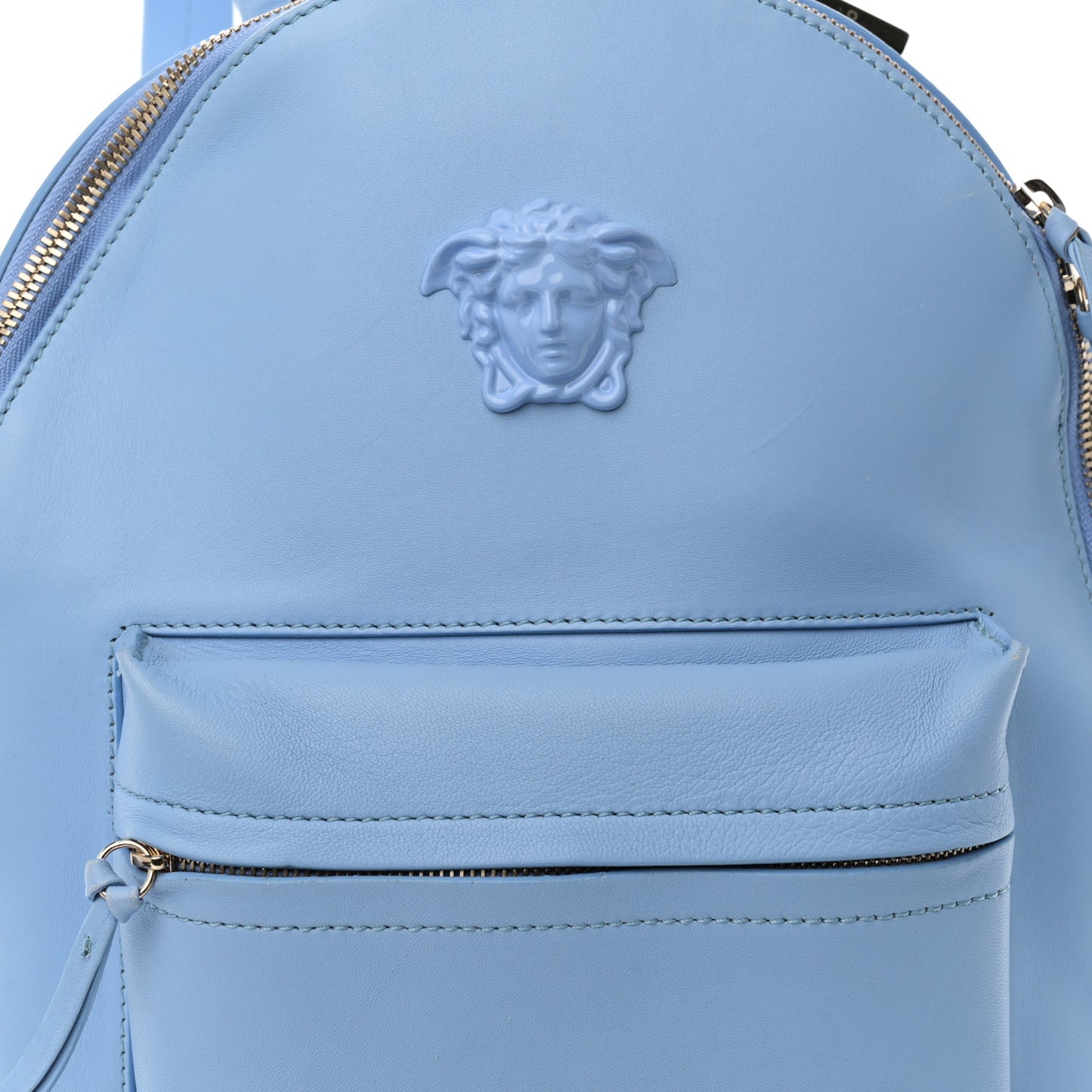 Calfskin Palazzo Medusa Backpack Blue