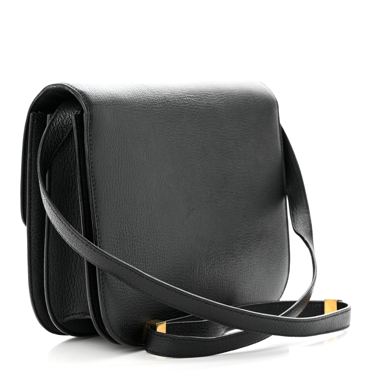 Goatskin Medium Classic Box Flap Bag Black