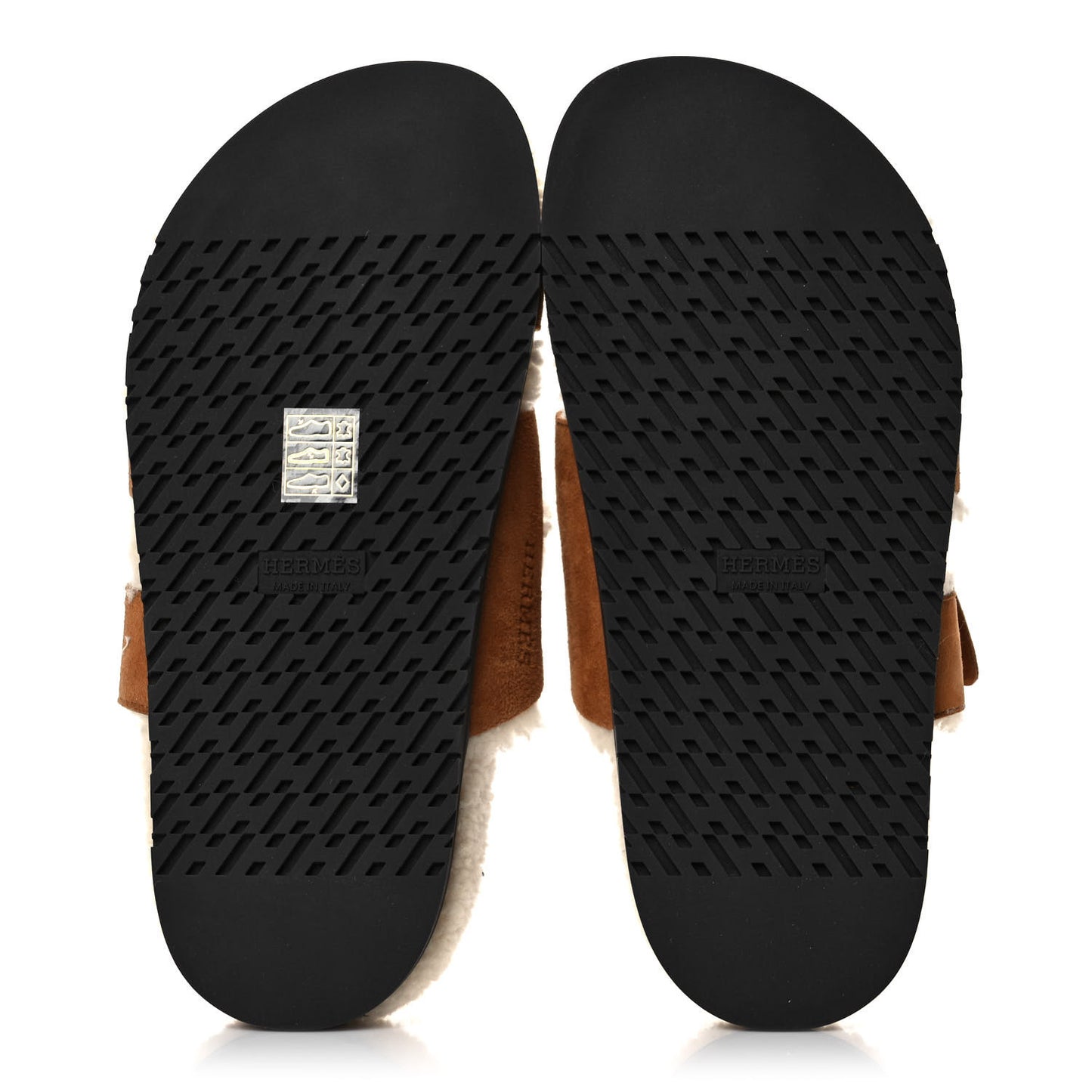 Suede Goatskin Woolskin Womens Chypre Sandals 36 Brun Fume Ecru