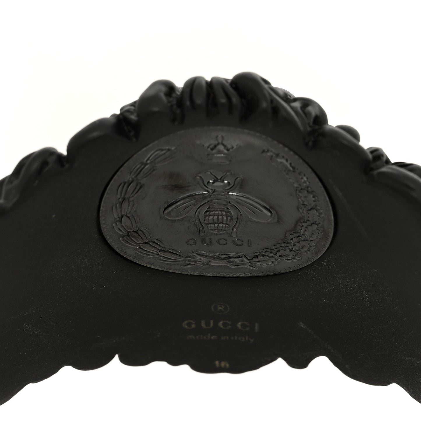 Metal Pearl Lion Head Cuff Bracelet Black