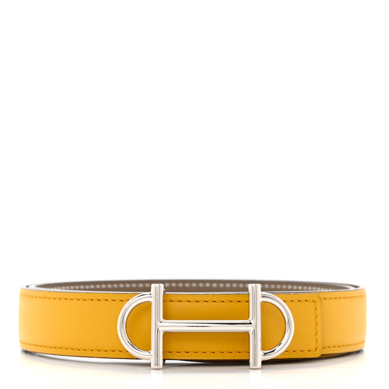 Hermes Swift Epsom 24mm Gamma Belt 75 Jaune Ambre Etoupe 3 of 5