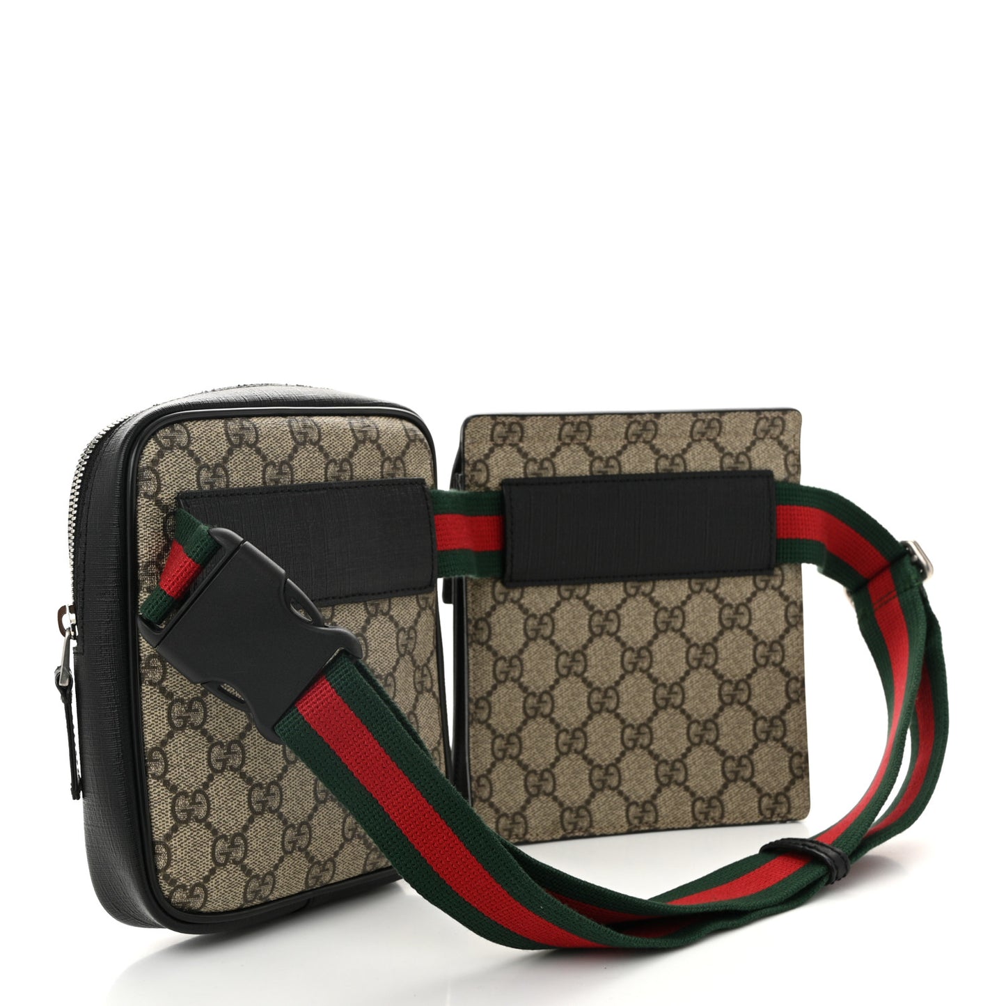 GG Supreme Monogram Web Belt Bag Black