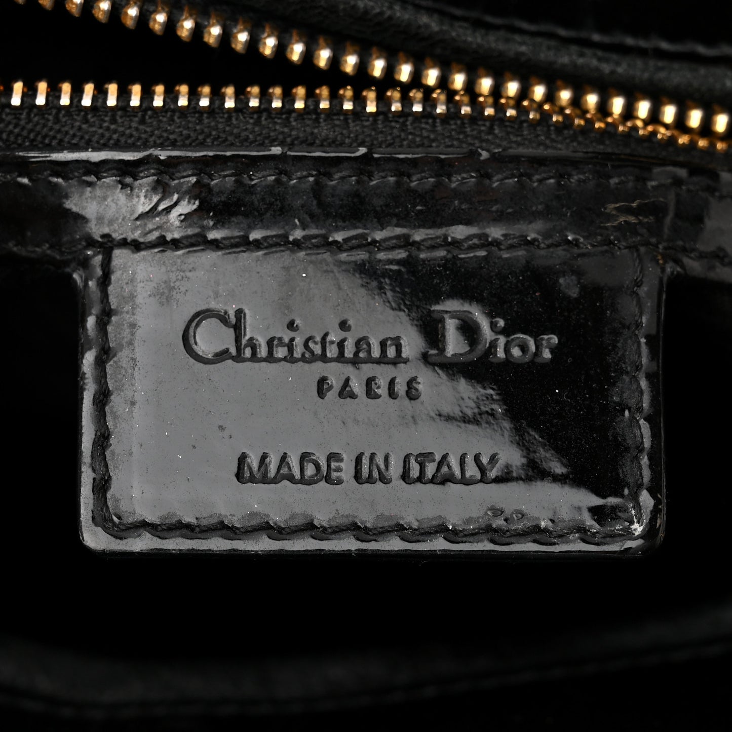 Patent Cannage Large Lady Dior Black