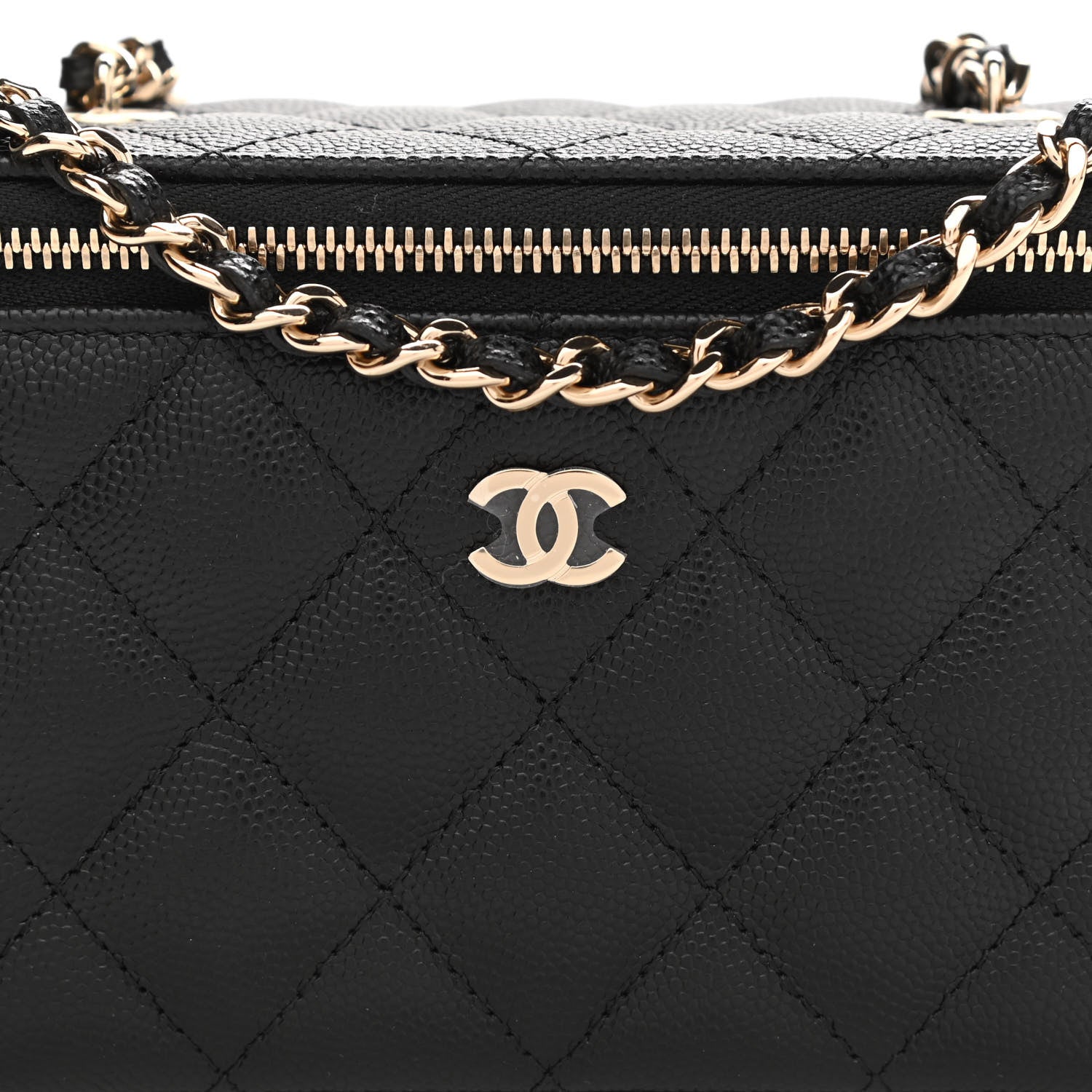 Chanel Caviar Quilted Small Vanity Case With Chain Black 14 of 21