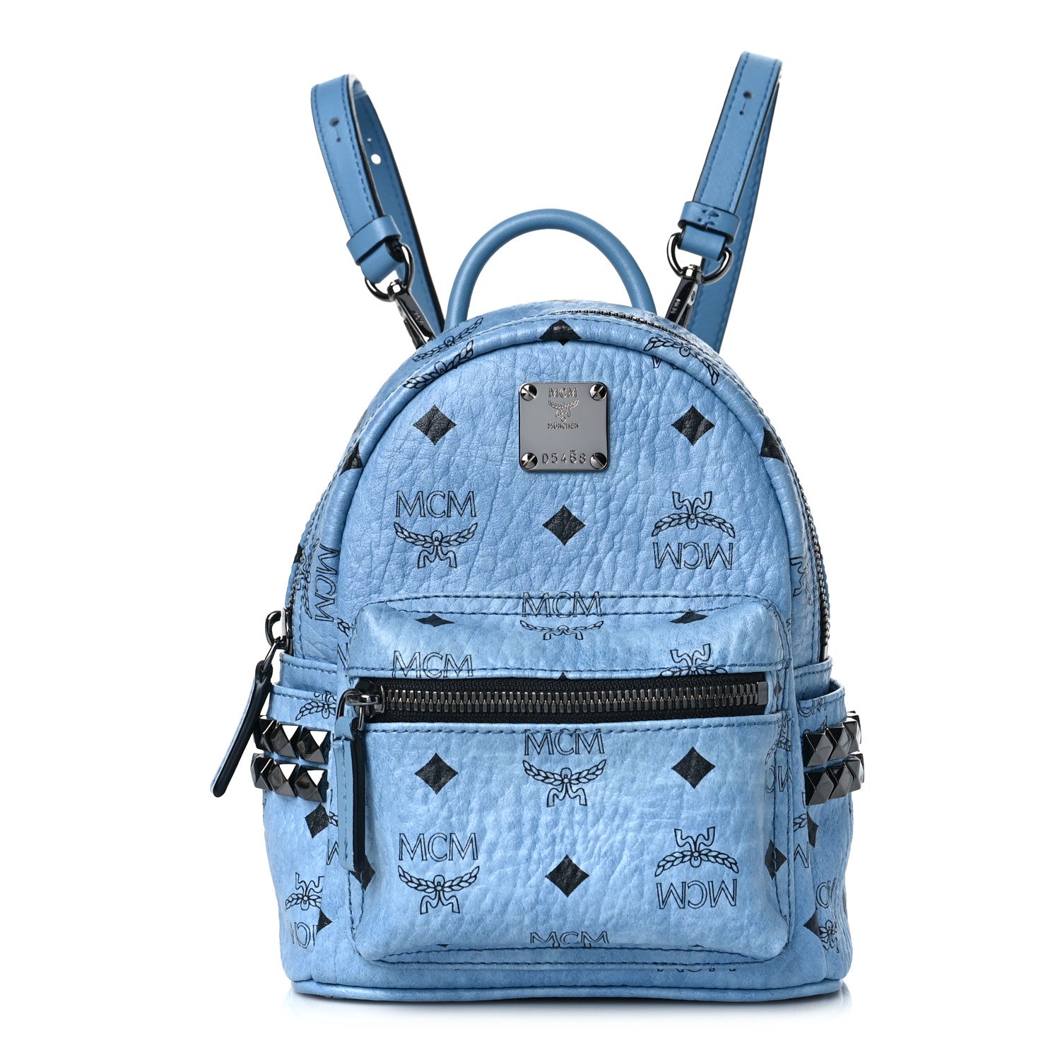 MCM Visetos Side Stud X-Mini Stark Bebe Boo Backpack Blue 1 of 8