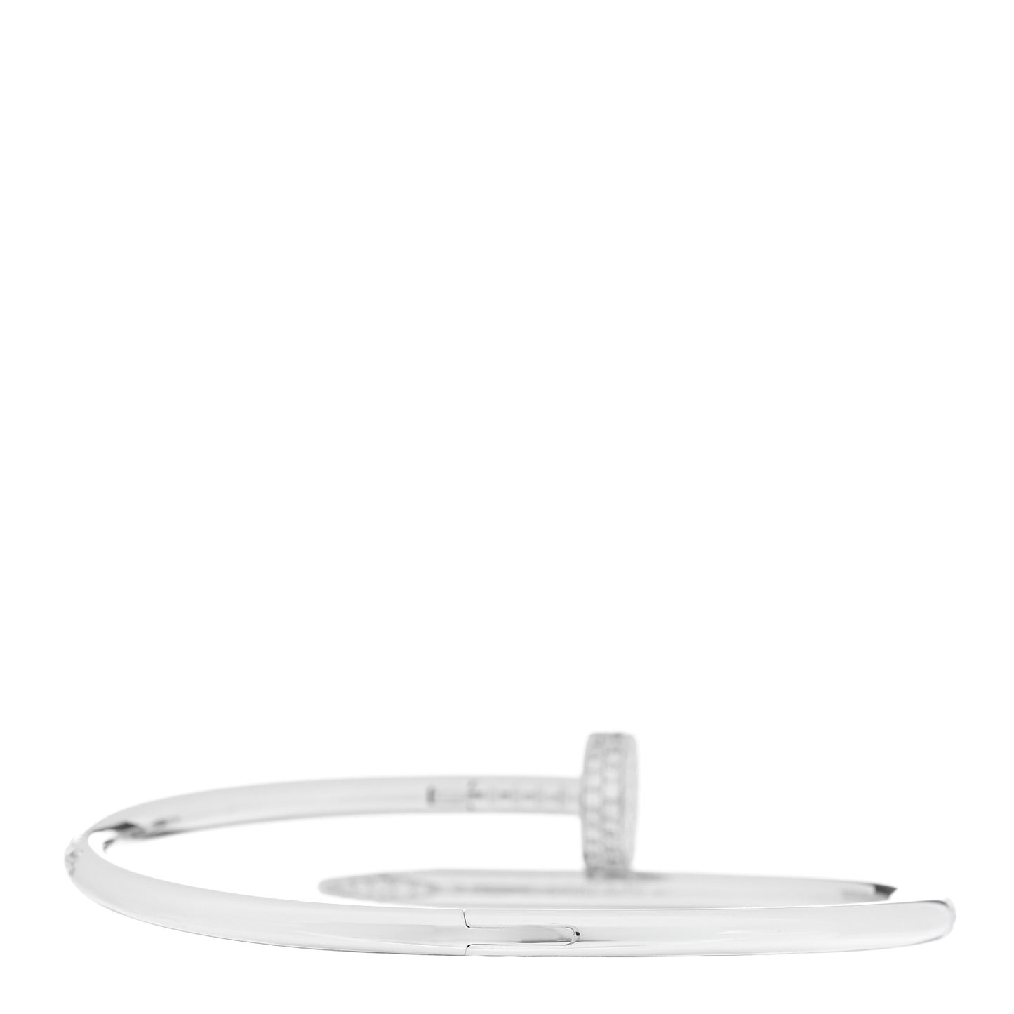 18K White Gold Diamond Juste Un Clou Paved Bracelet 17