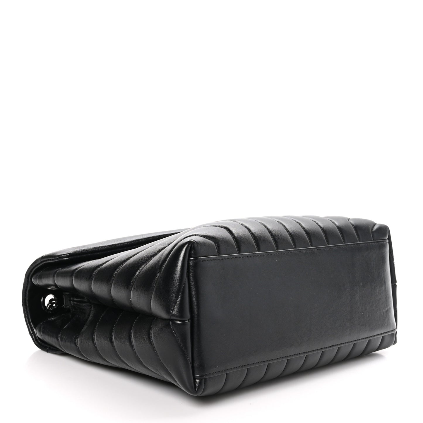 Calfskin Y Quilted Monogram Monochrome Medium Loulou Chain Satchel Black