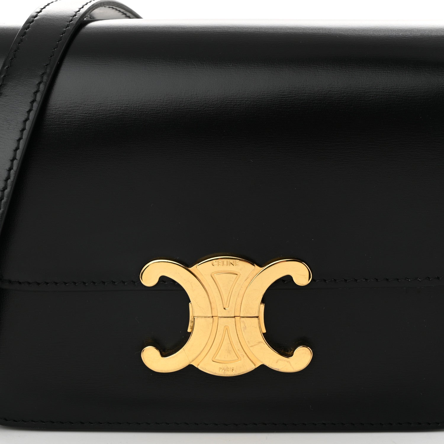 Celine Shiny Calfskin Teen Triomphe Black 8 of 11