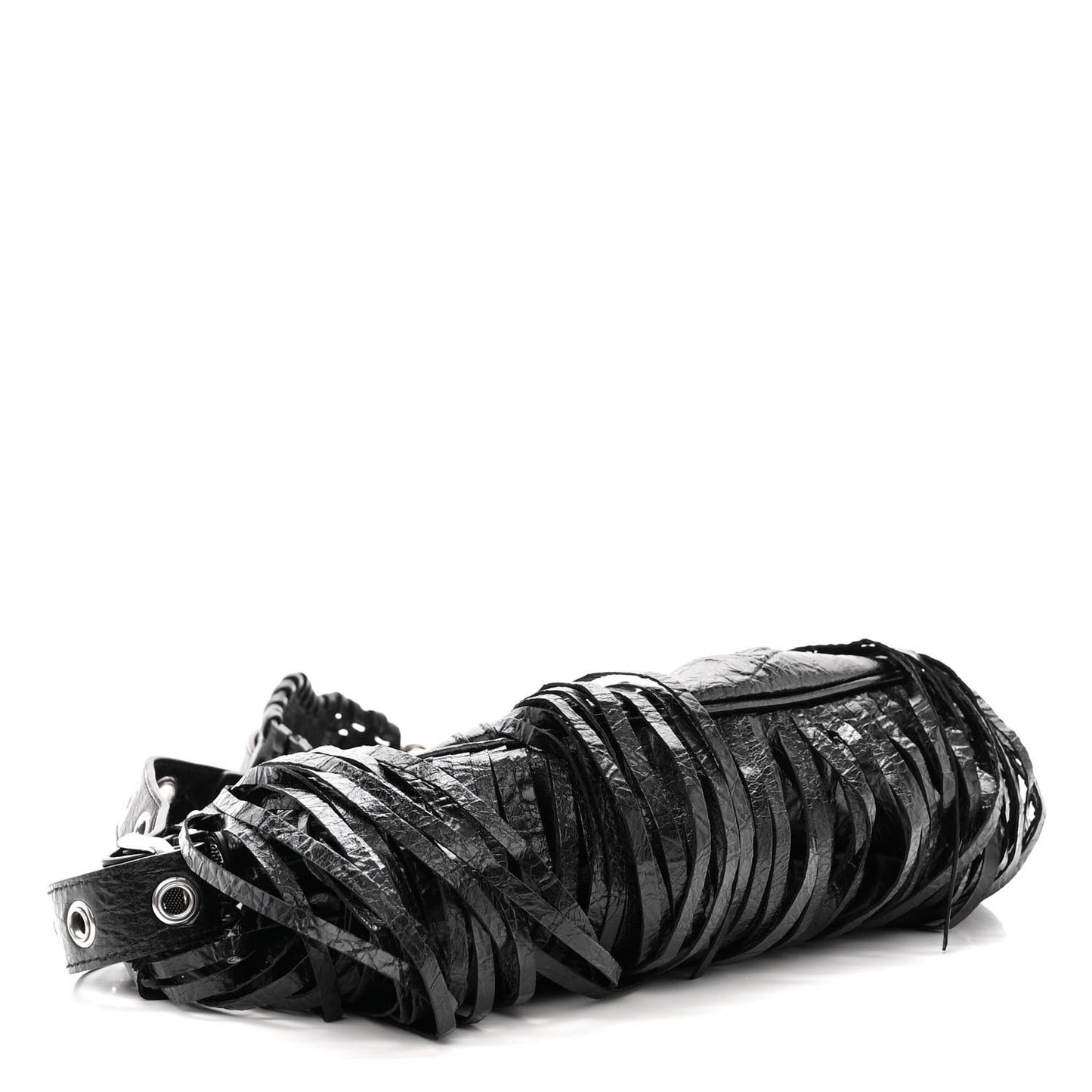 Agneau Arena Le Cagole Fringe Shoulder Bag XS Black