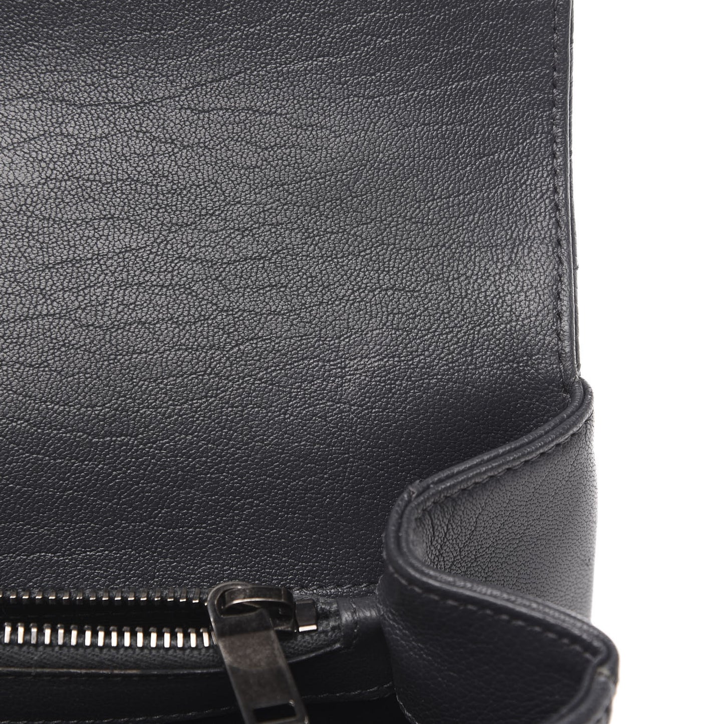 Sheepskin Matelasse Chevron Monogram Medium College Bag Asphalt