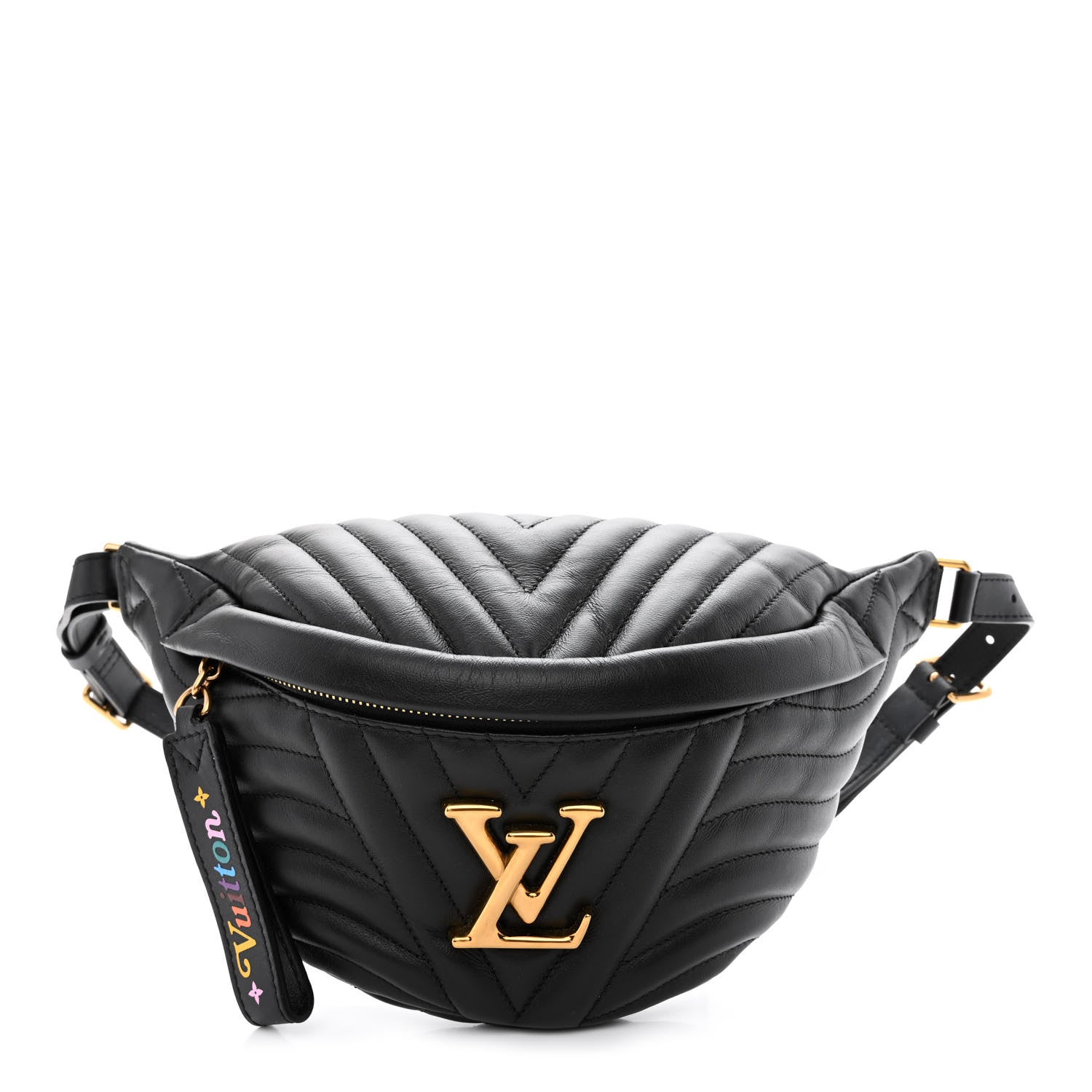 Louis Vuitton Calfskin Quilted New Wave Bumbag Black 1283172
