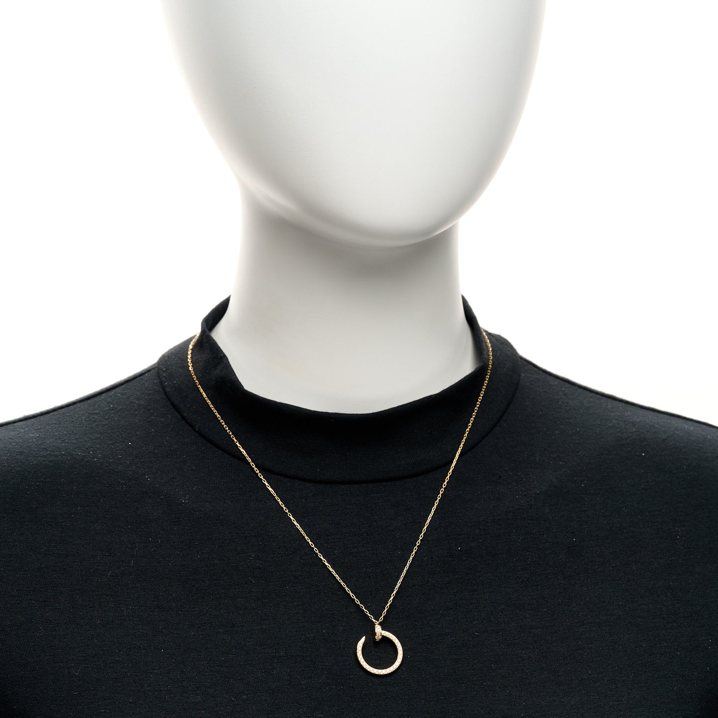 18K Yellow Gold Diamond Juste Un Clou Paved Pendant Necklace