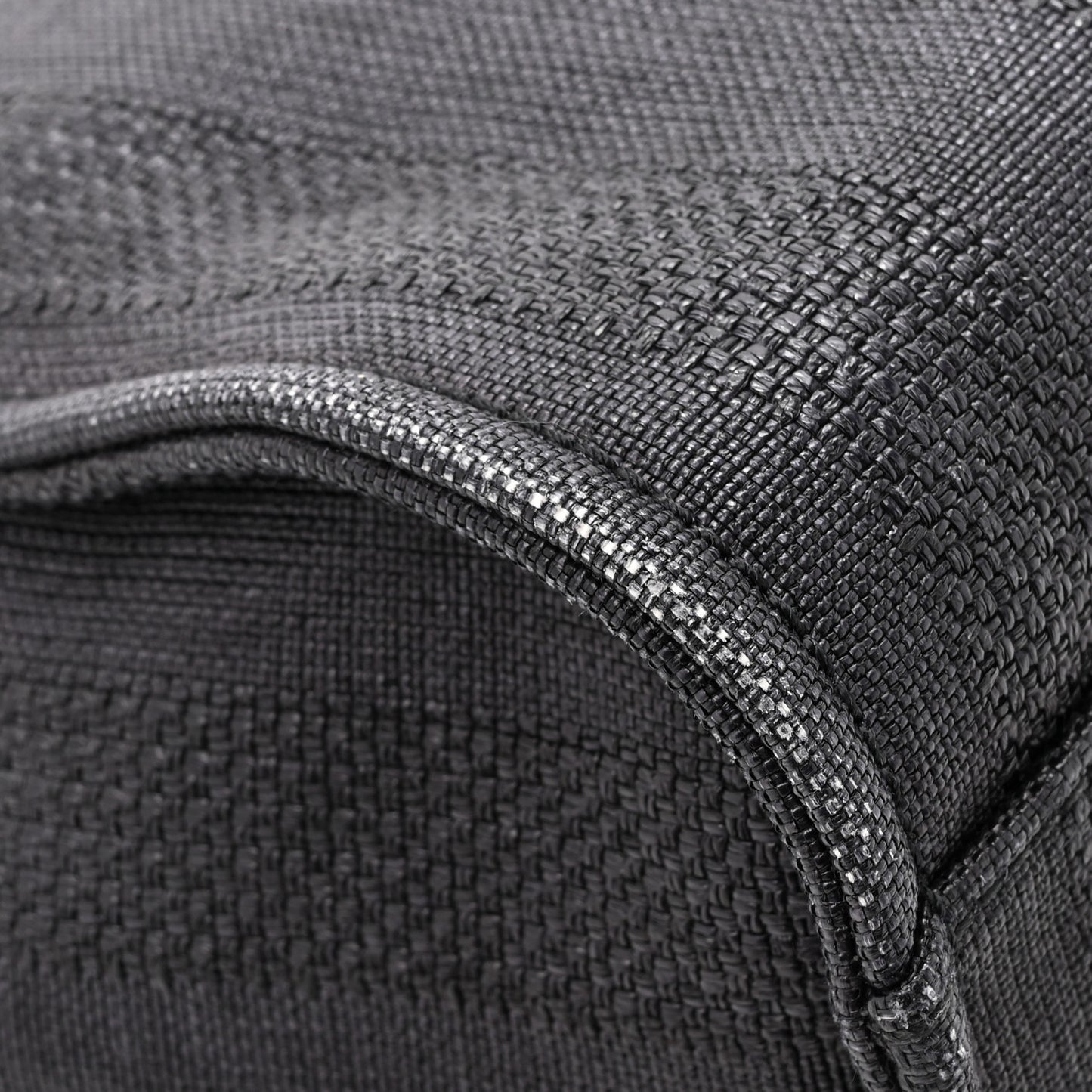Mixed Fibers Striped Small Deauville Tote Black