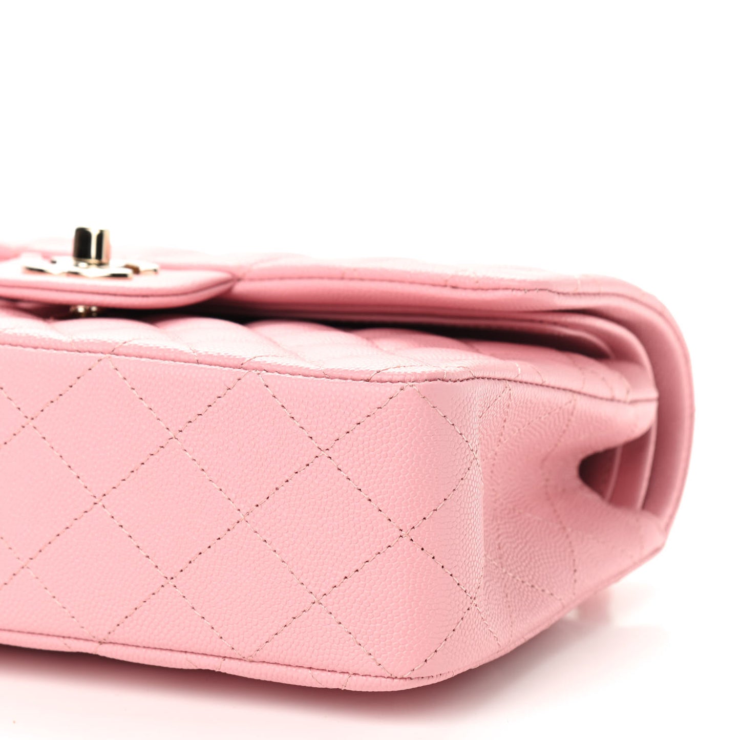 Caviar Quilted Small Double Flap Pink