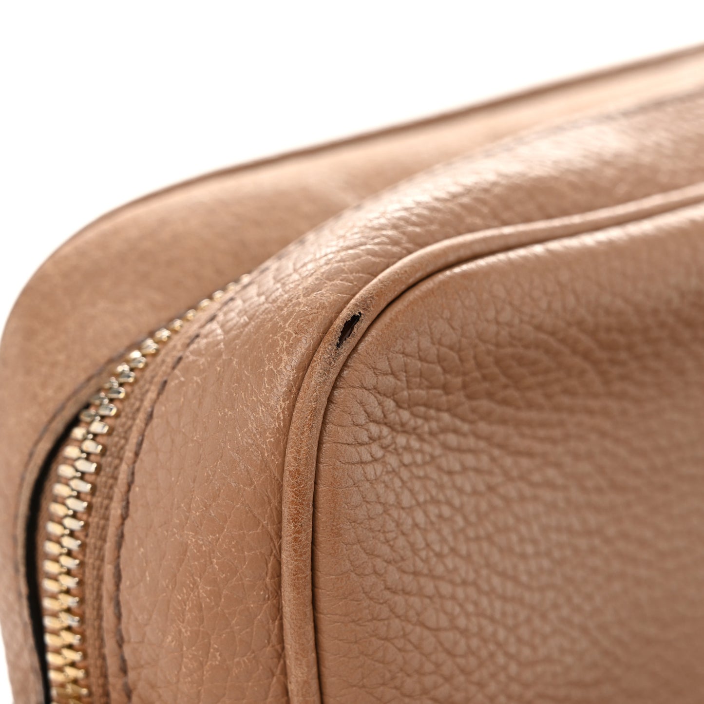 Pebbled Calfskin Small Soho Disco Bag Camelia
