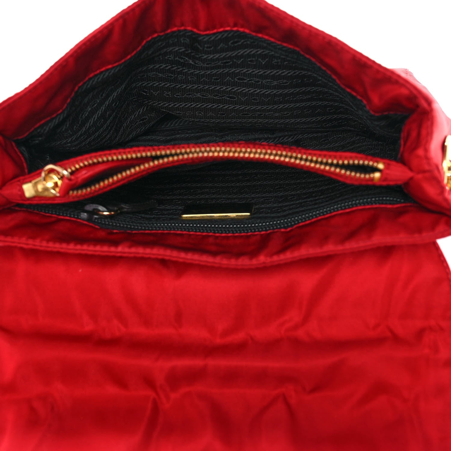 Prada Tessuto Nylon Chain Shoulder Bag Rosso 4 of 8