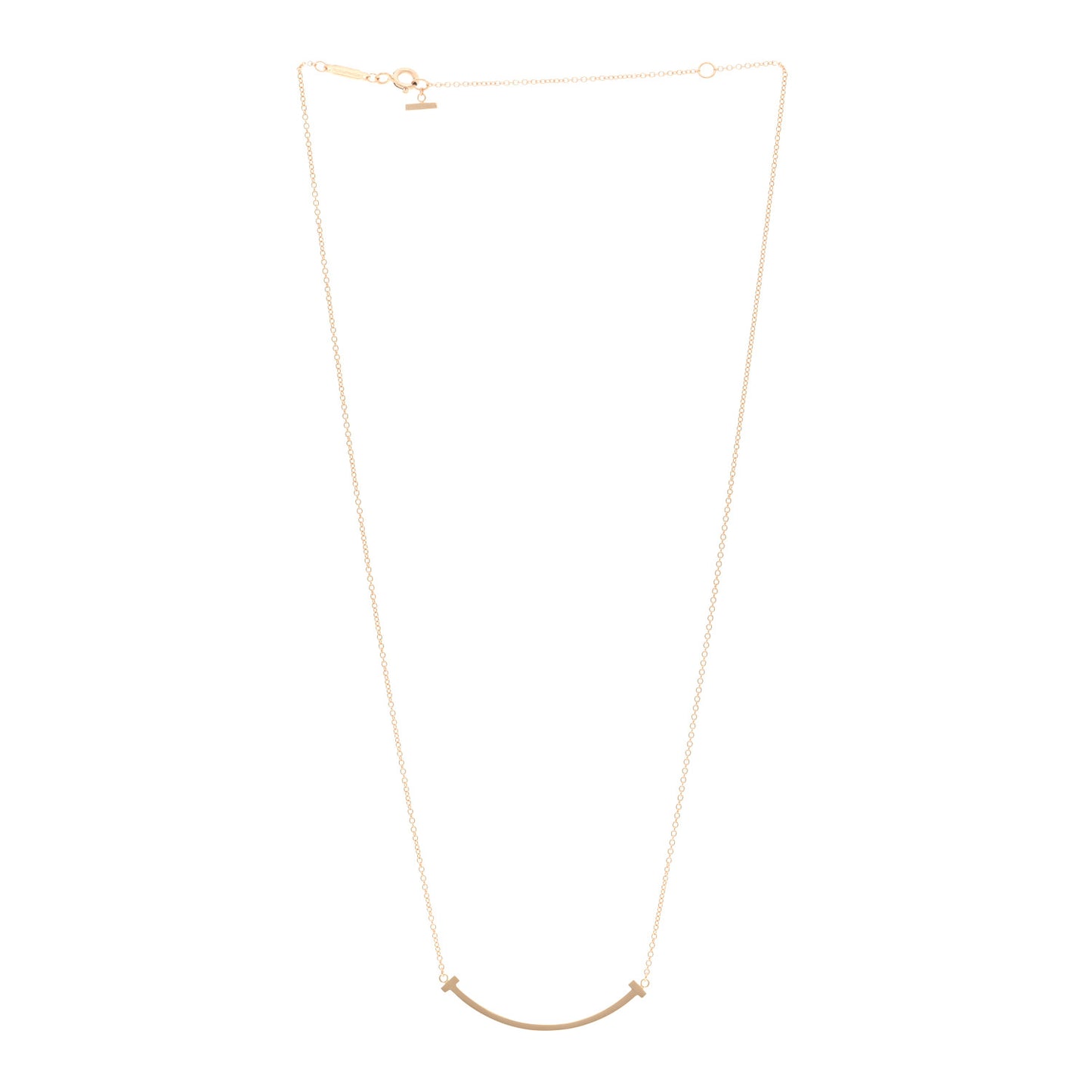 18K Rose Gold Small T Smile Pendant Necklace