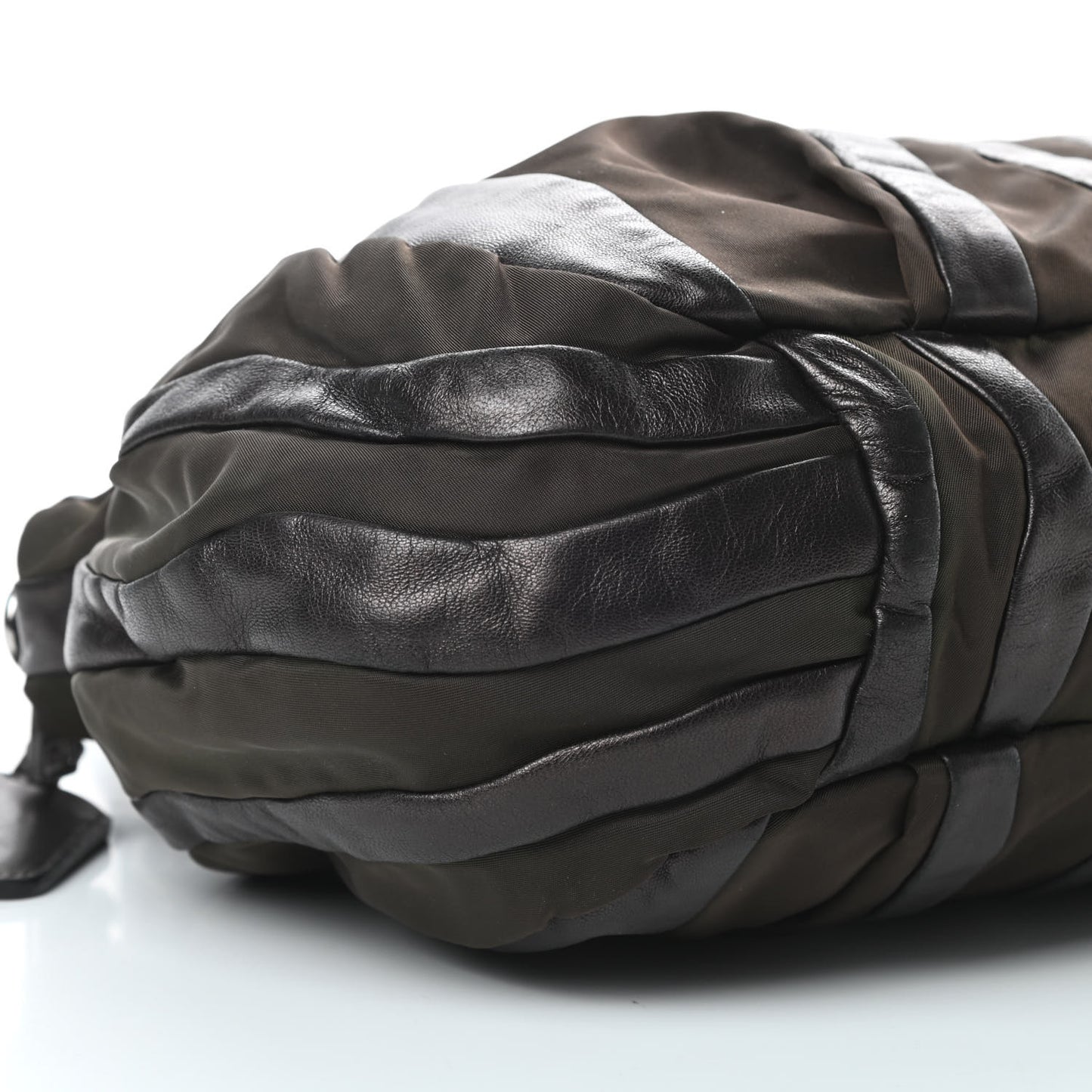 Nappa Tessuto Nylon Mordore Stripes Bag Green