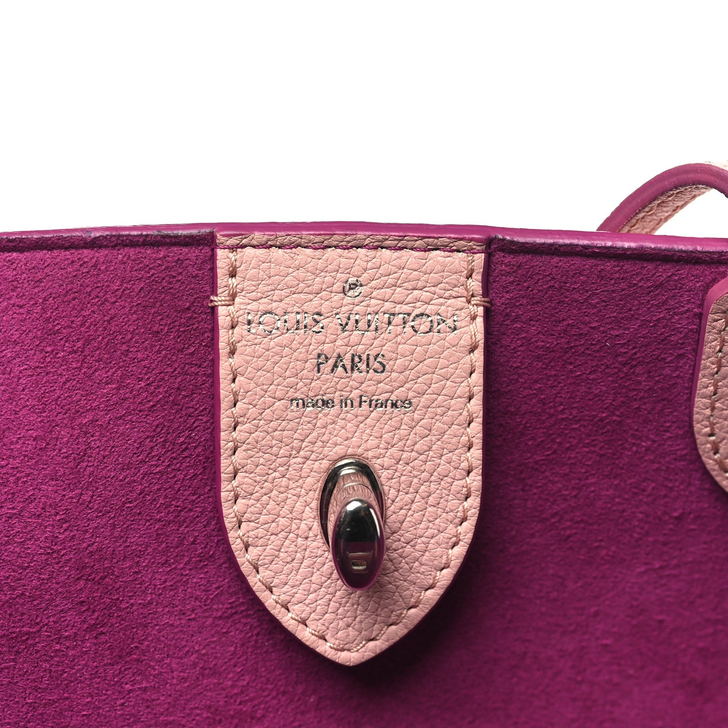 Calfskin Perforated Lockme Cabas Rose Poudre Creme