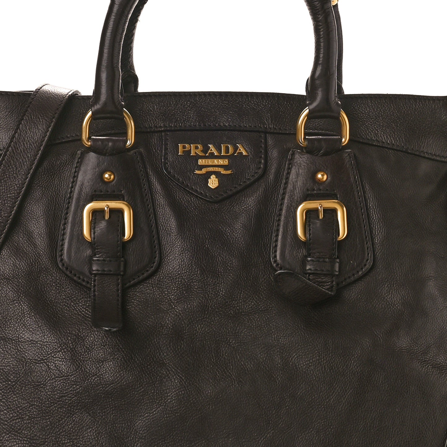 Glace Calf Large Dome Satchel Brown