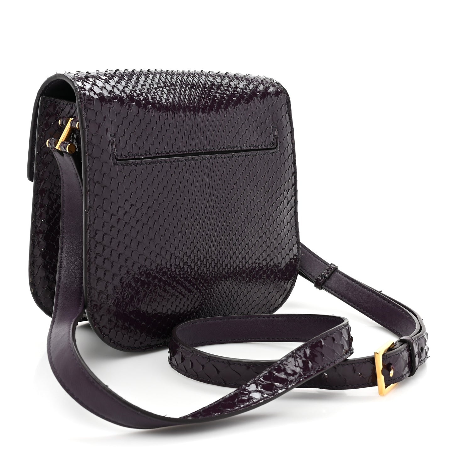 Snakeskin Small T Clasp Tara Crossbody Bag Burgundy