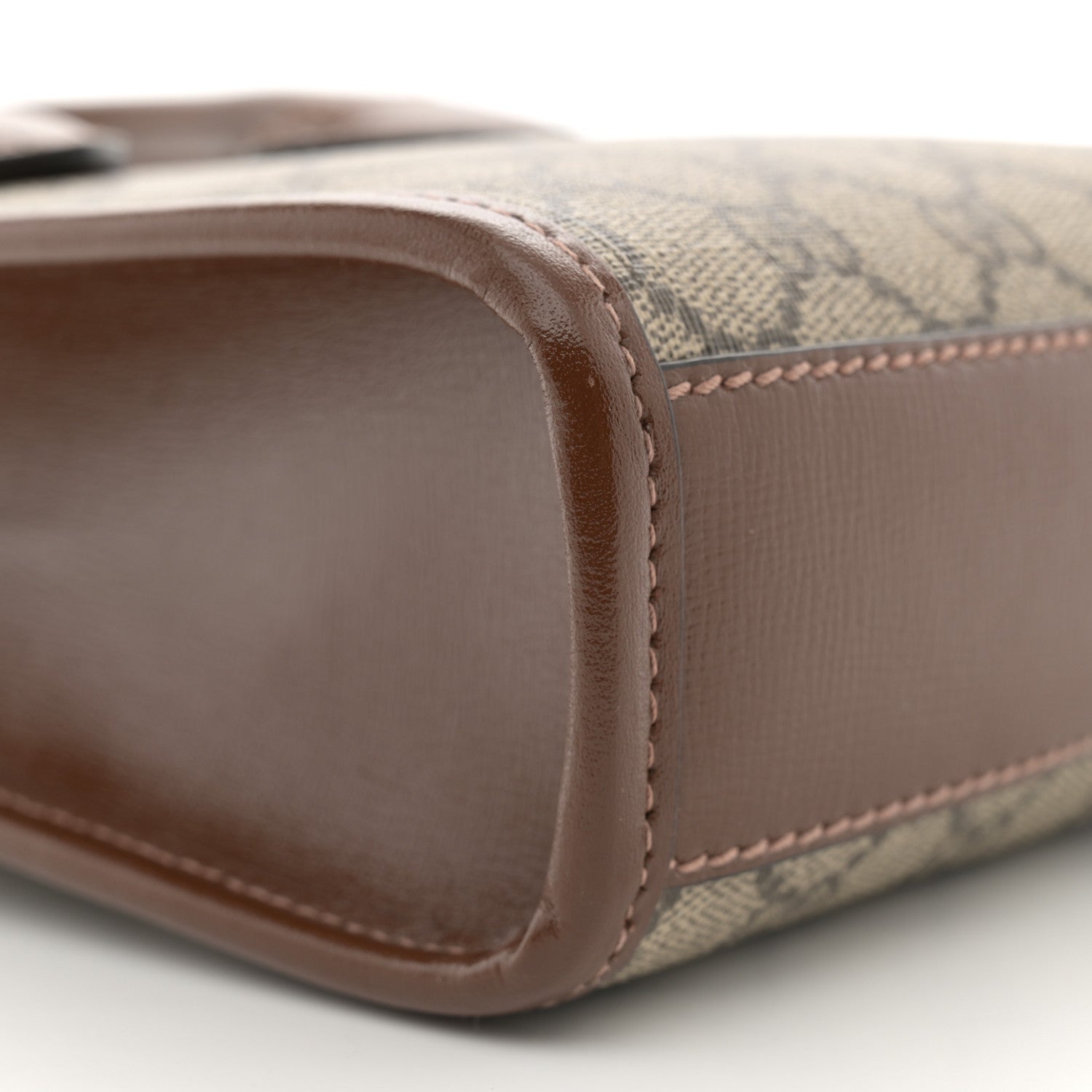 Gucci GG Supreme Monogram Azalea Calfskin Mini Retro Interlocking G Tote Bag Beige Ebony Brown Sugar 9 of 12