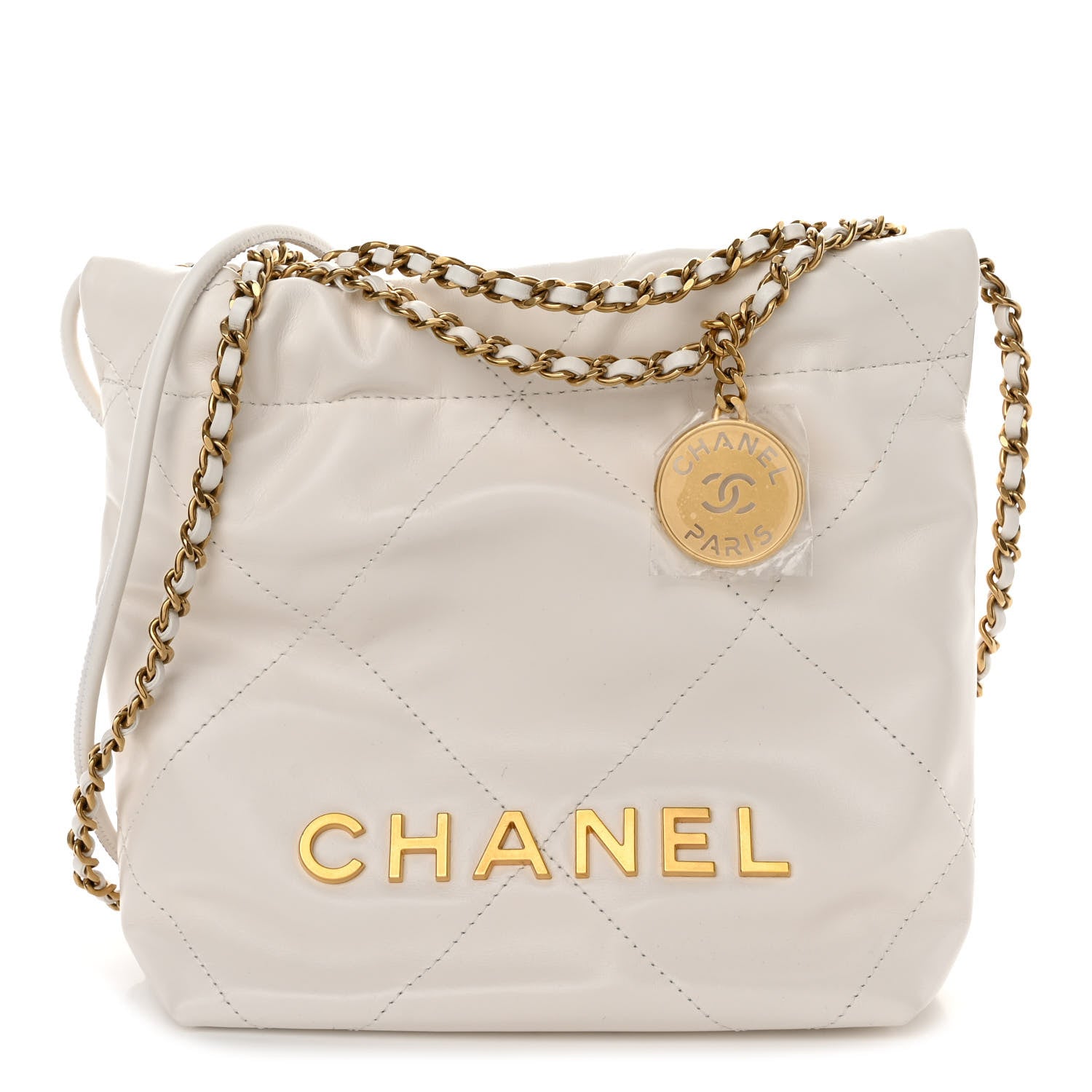 Chanel Shiny Calfskin Quilted Mini Chanel 22 White 1 of 10