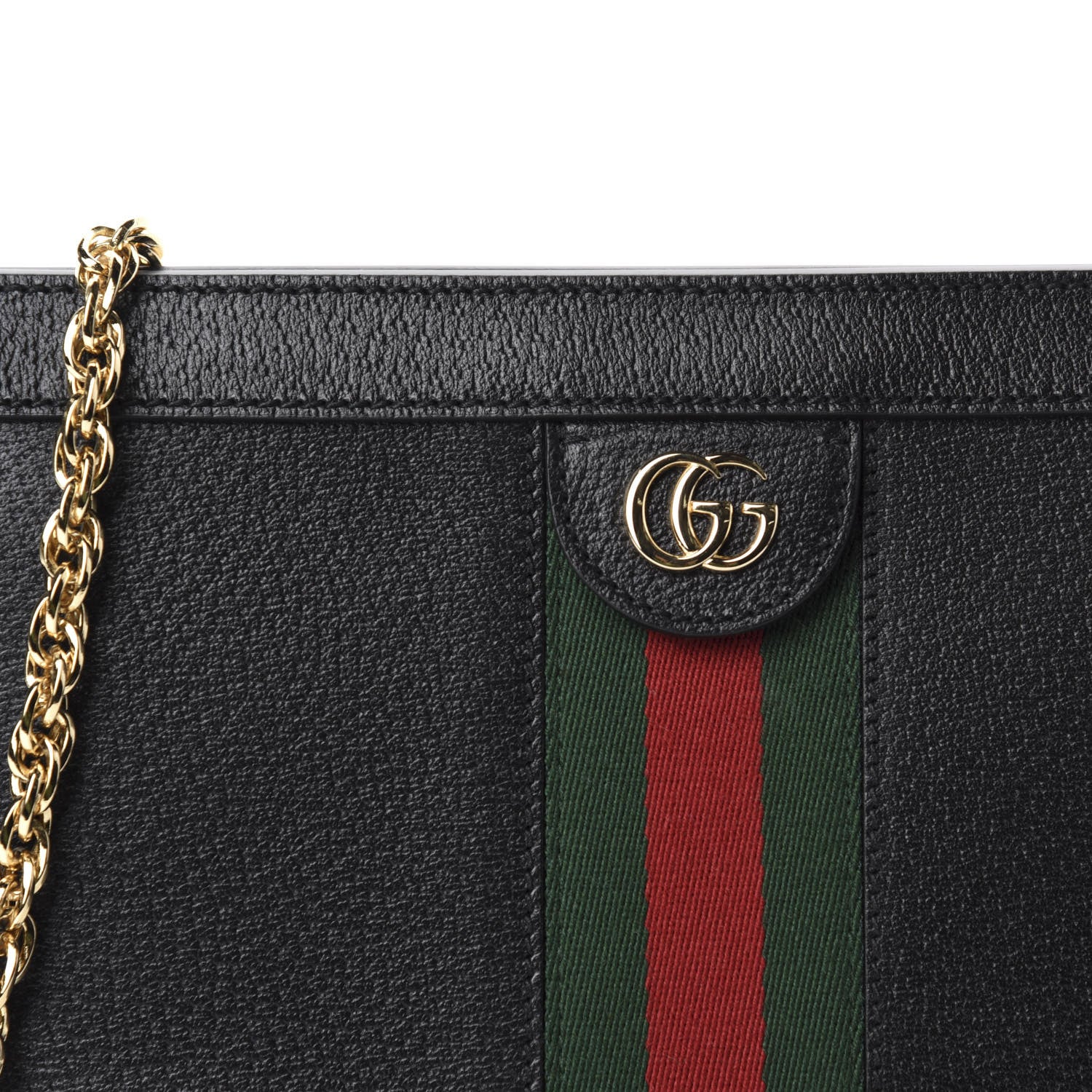 Gucci Calfskin GG Web Small Ophidia Chain Shoulder Bag Black 10 of 10