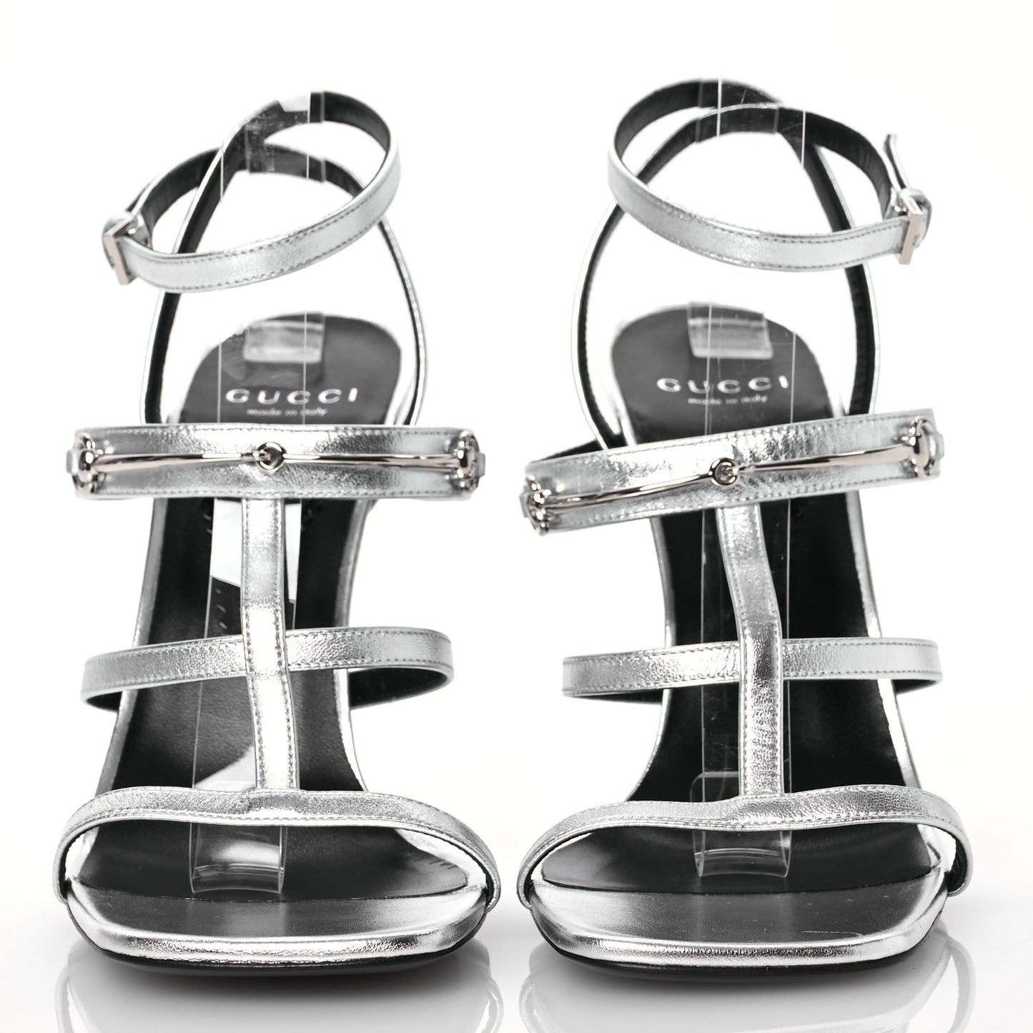 Nappa Silk High Heel Sandals 40 Argento