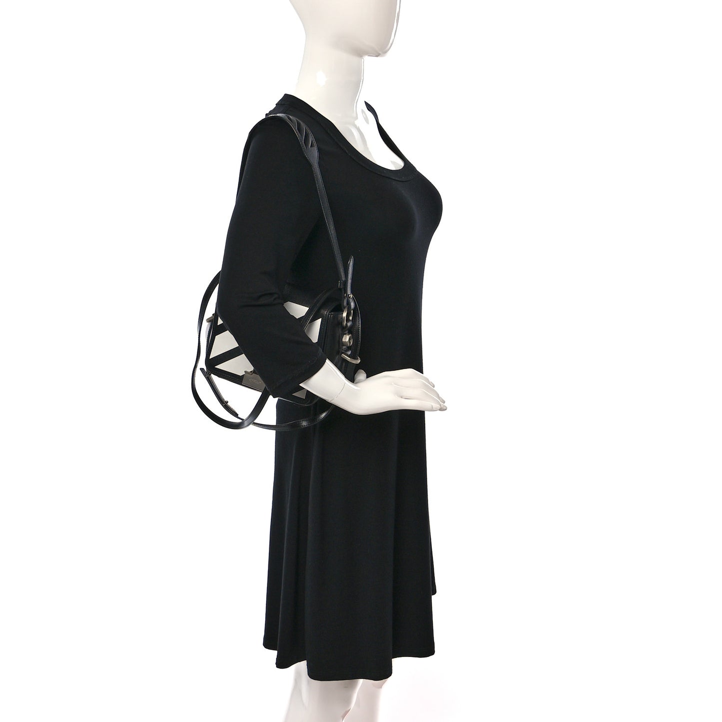 Calfskin Diag Flap Bag Black White