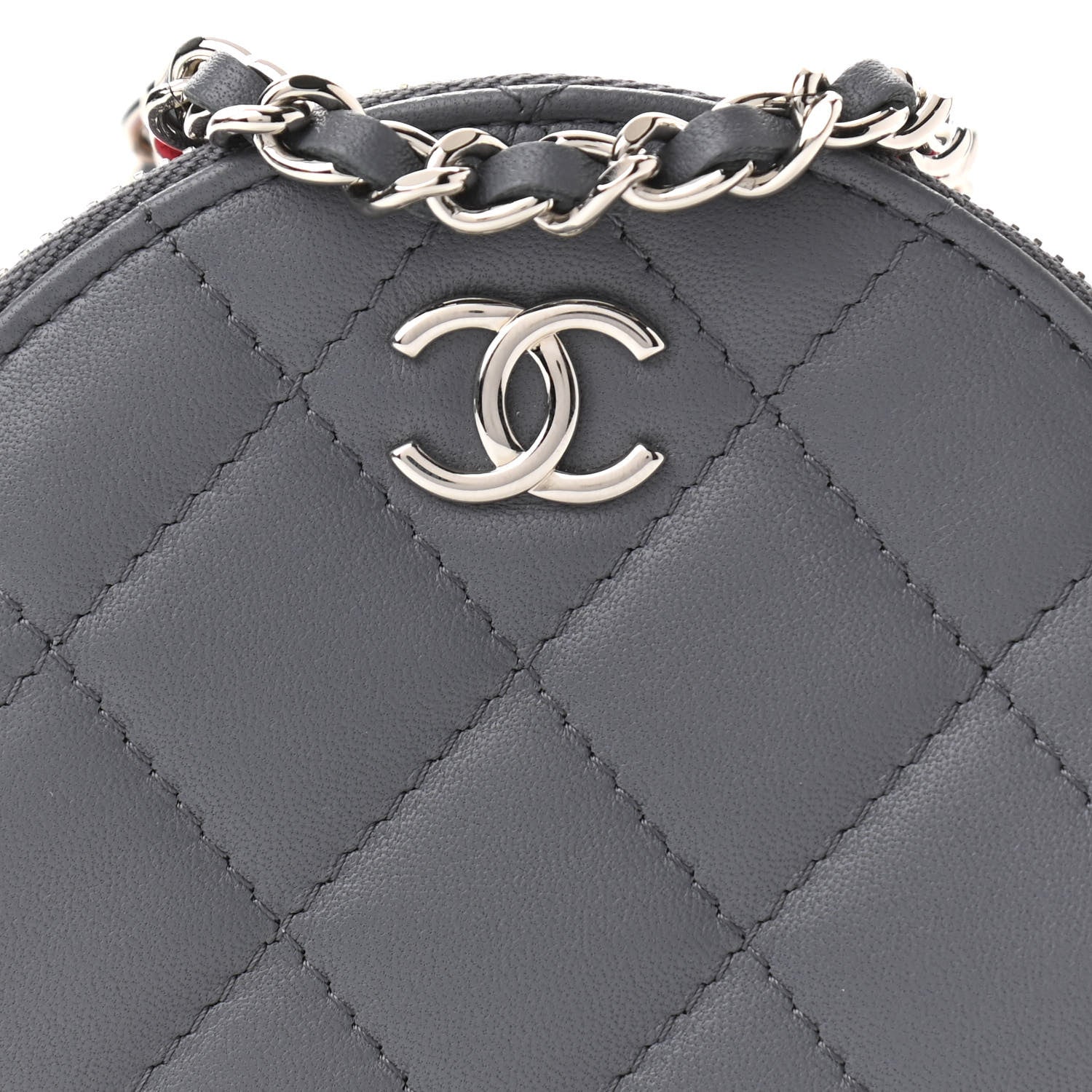 Chanel Lambskin Quilted Round Clutch With Chain Multicolor 7 of 11