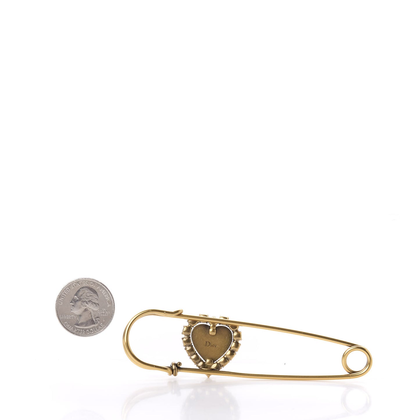 Crystal Heart Jadior Brooch Aged Gold