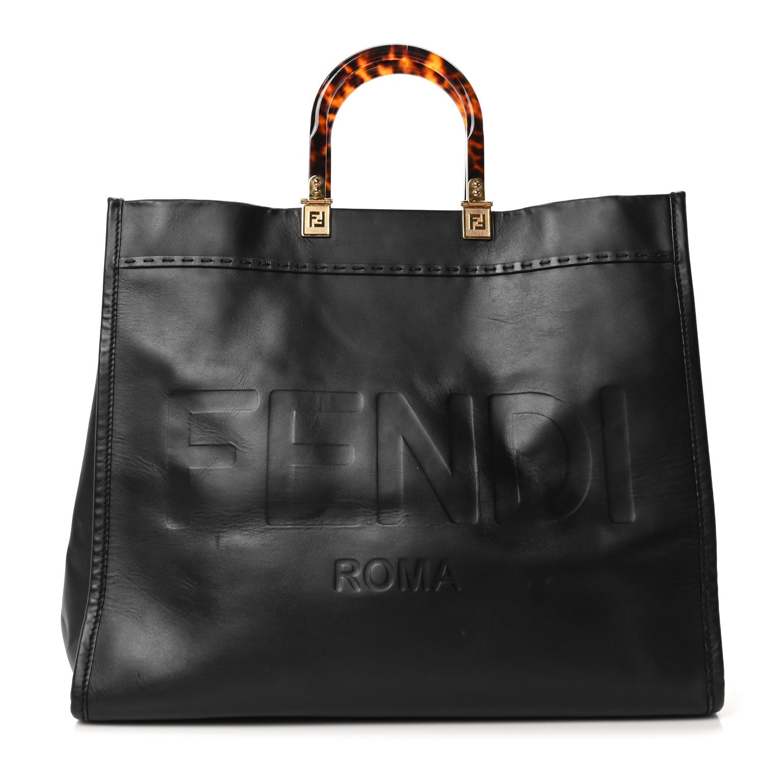 Fendi Vitello King Plexiglass Large Fendi Sunshine Shopper Tote