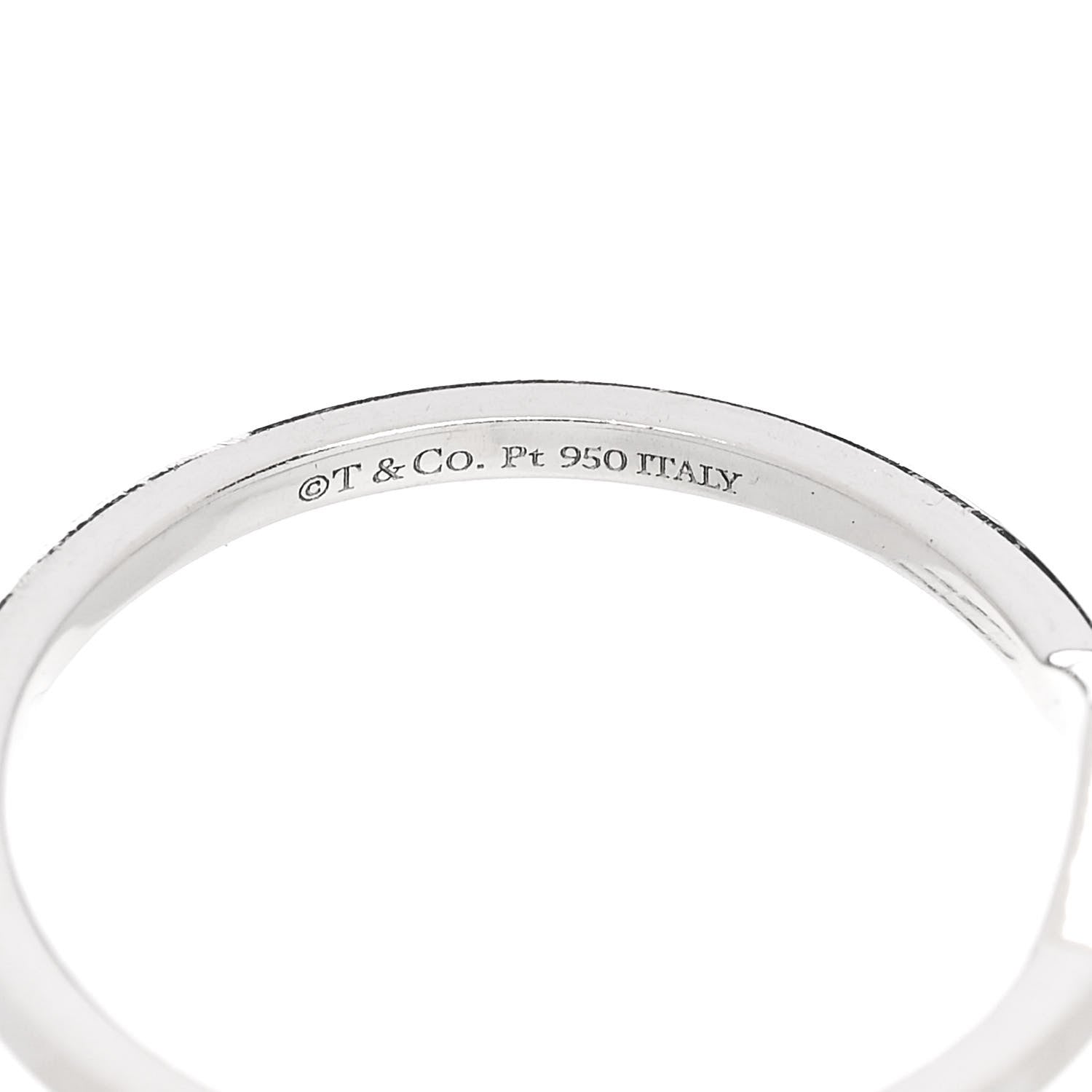 Tiffany Platinum V Band Ring 56 7.5 4 of 4