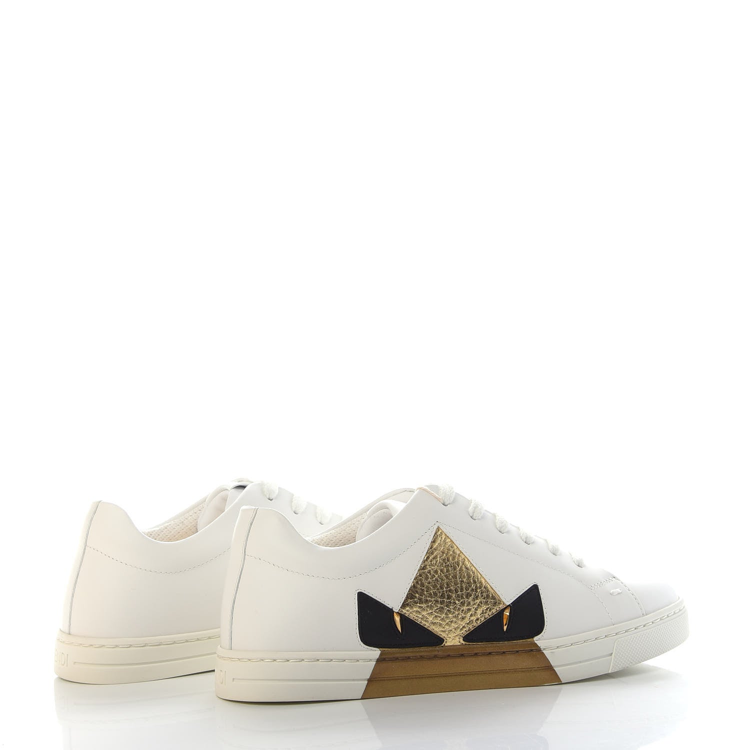 Fendi Calfskin Bugs Low Top Sneakers 35 White 4 of 9