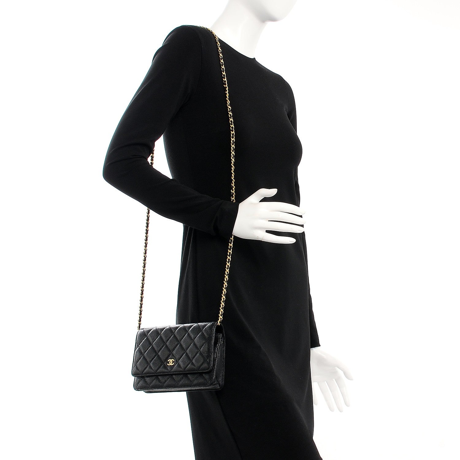 Chanel Caviar Quilted Wallet On Chain WOC Black 2 of 8